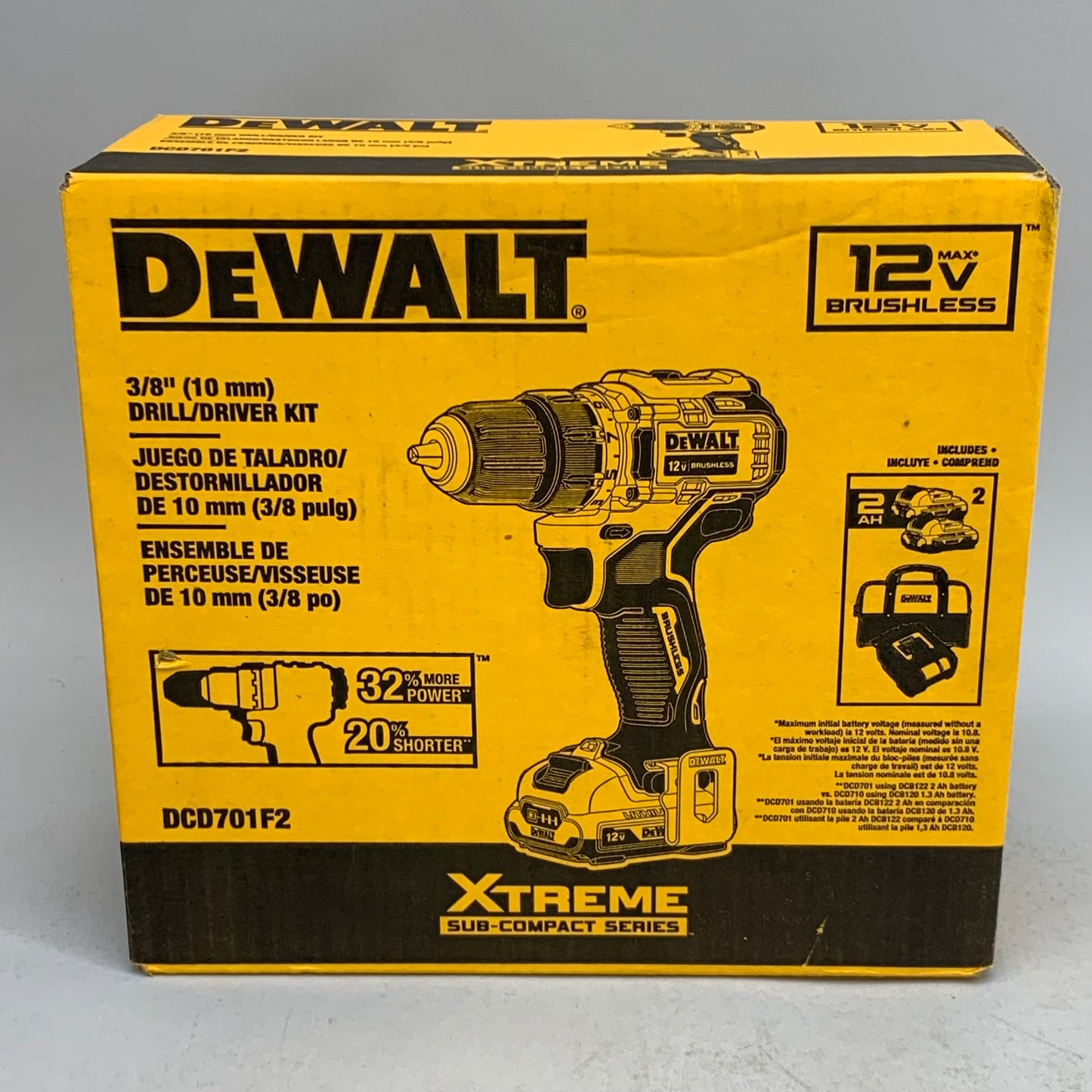 New DeWalt DCD701F2 12V Max 3/8" Drill / Driver Kit
