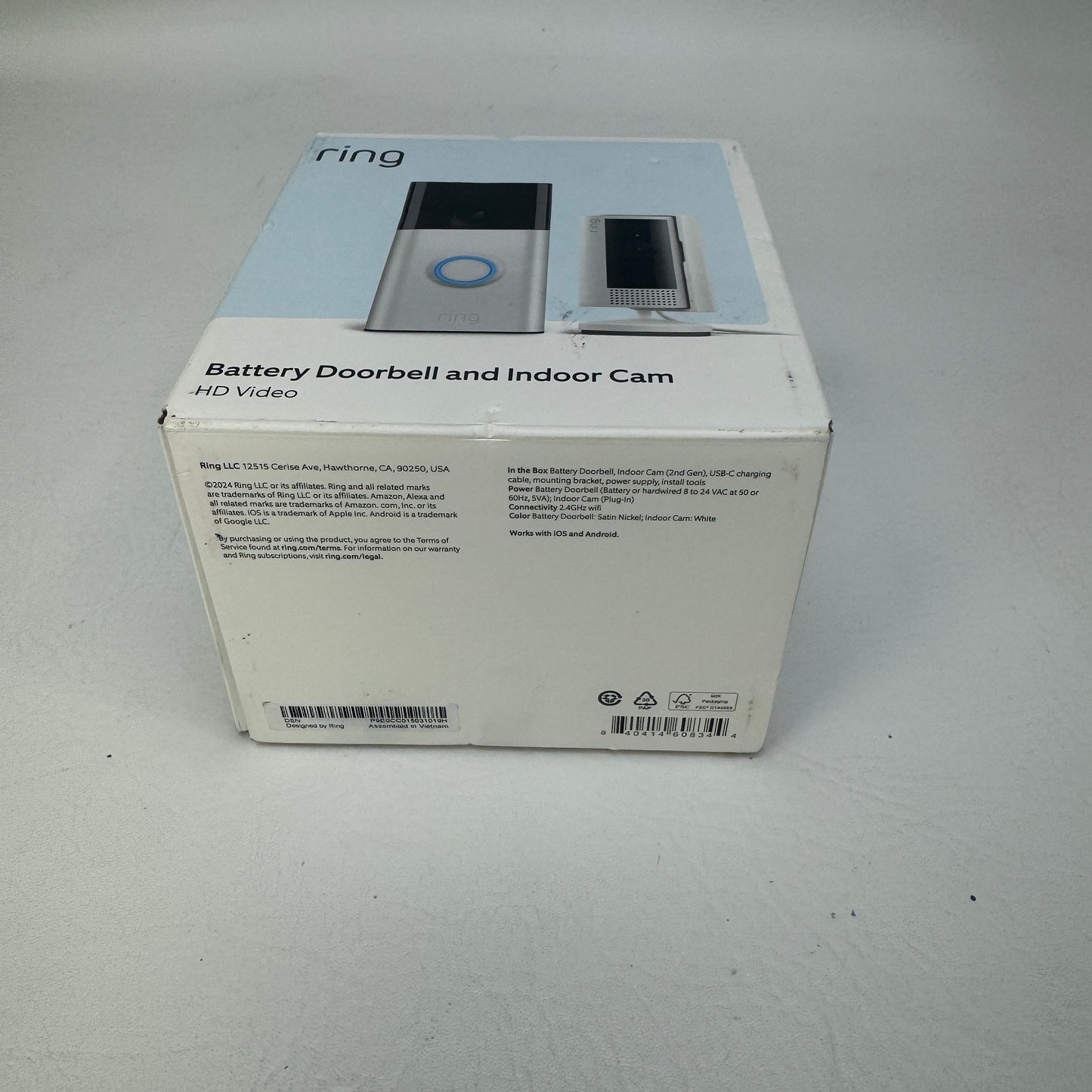 New Ring Battery Doorbell and Indoor Cam Home Surveillance P9E0CC015031019H