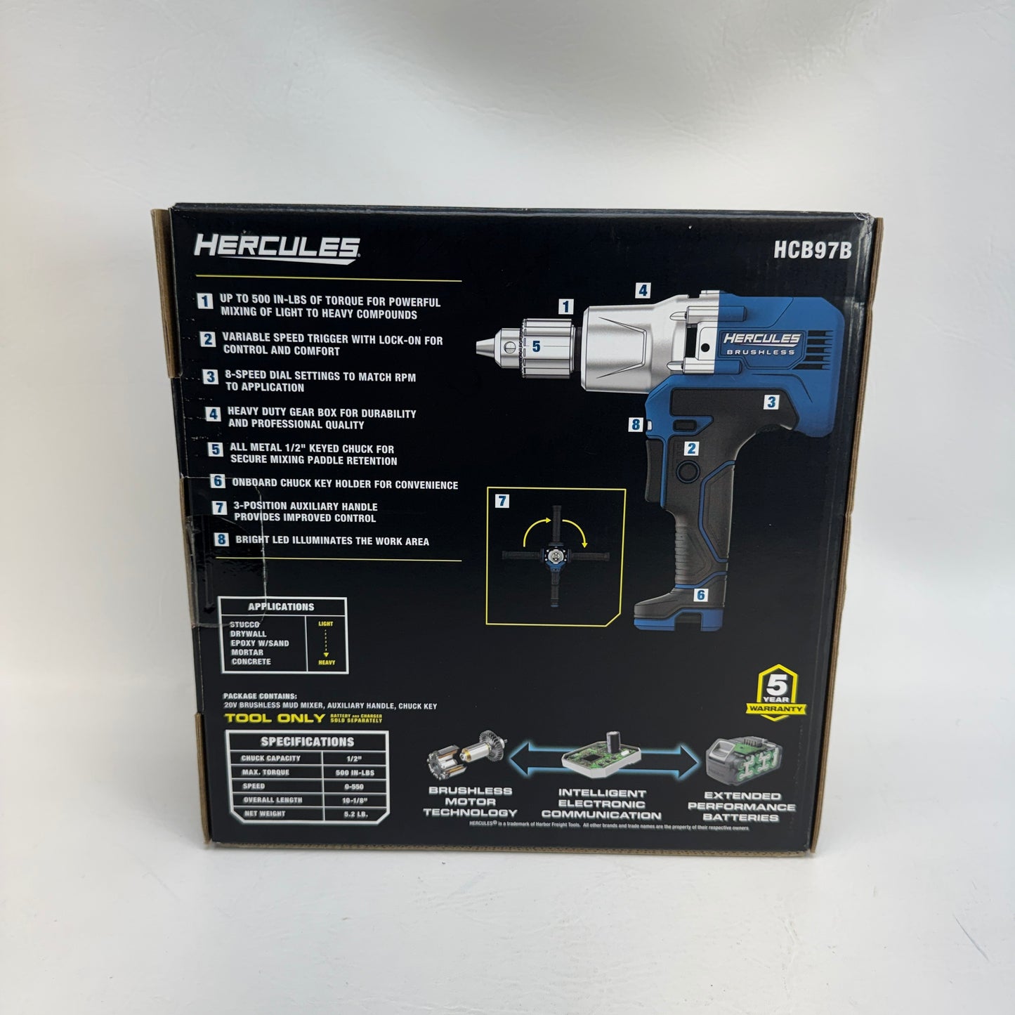 New HERCULES HCB97B 20V Mud Mixer
