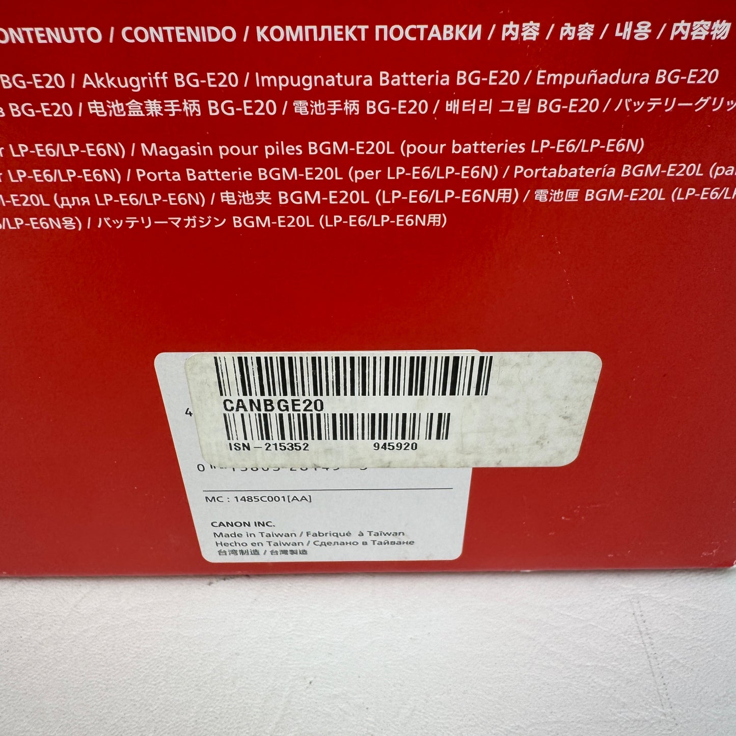 Canon BG-E20 Battery Grip Camera Battery Grip 013803281453