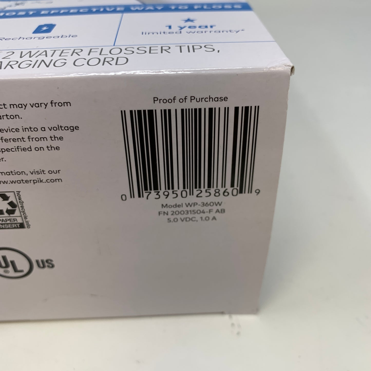 New Waterpik Water Flosser Cordless