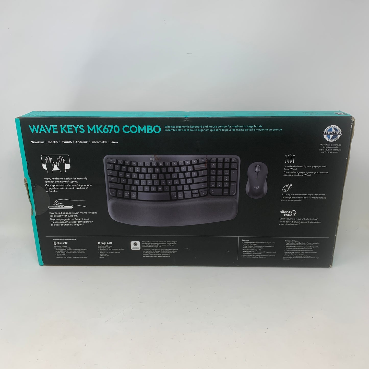 New Logitech Wave Keys MK670 Combo Mouse and Keyboard Combo