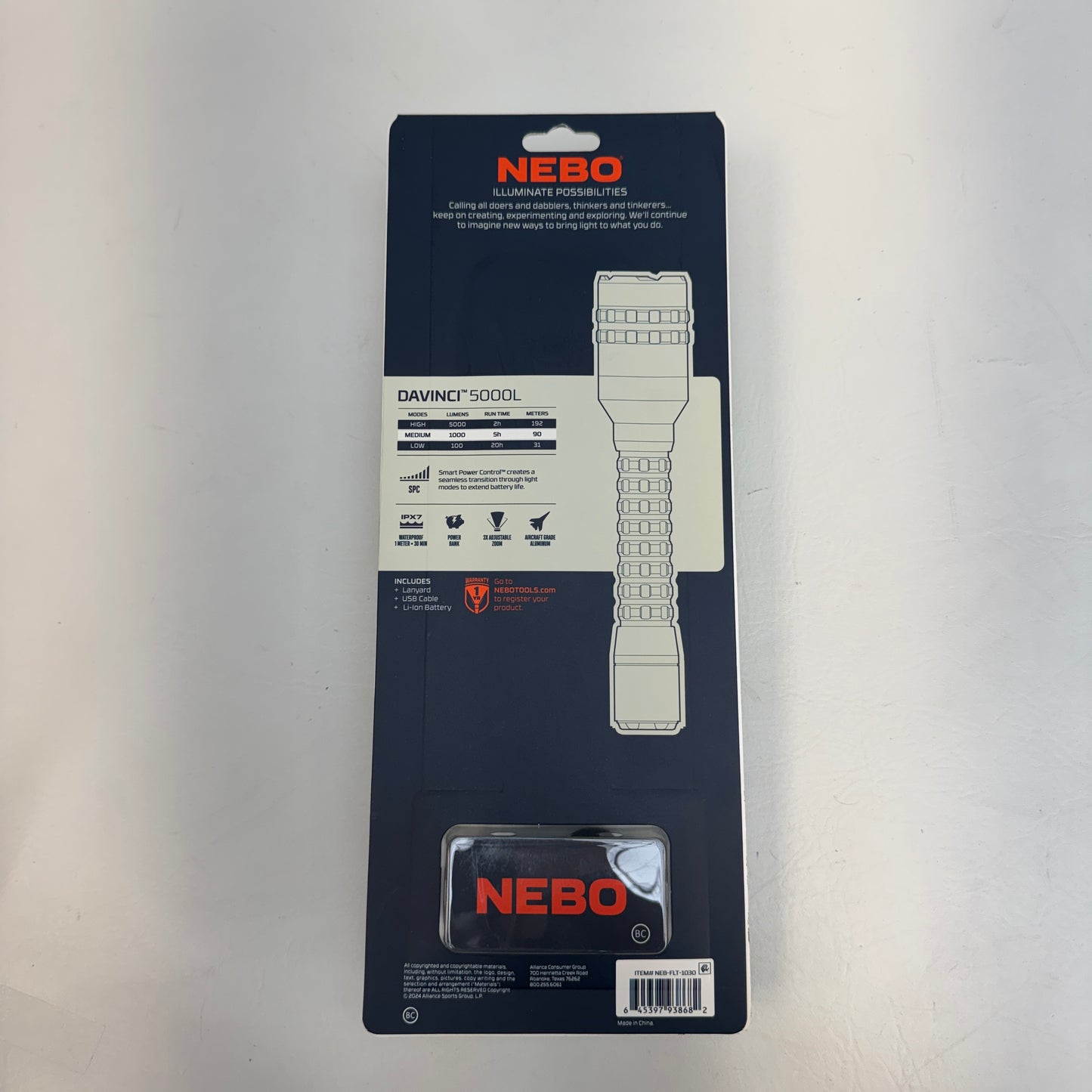 New Nebo Davinci 5000L Flashlight NEB-FLT-1030