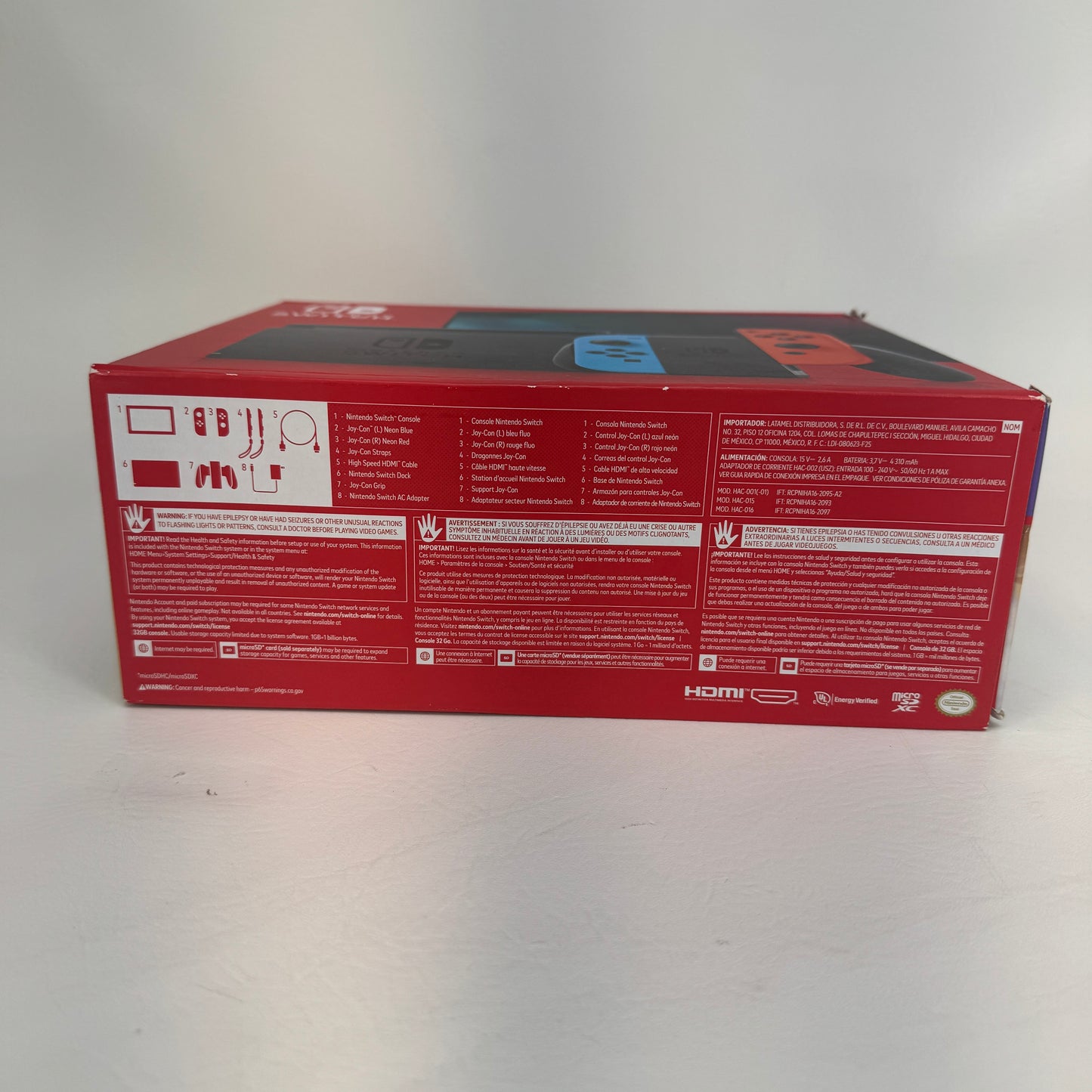 New Nintendo Switch v2 Video Game Console HAC-001 (-01) Red/Blue