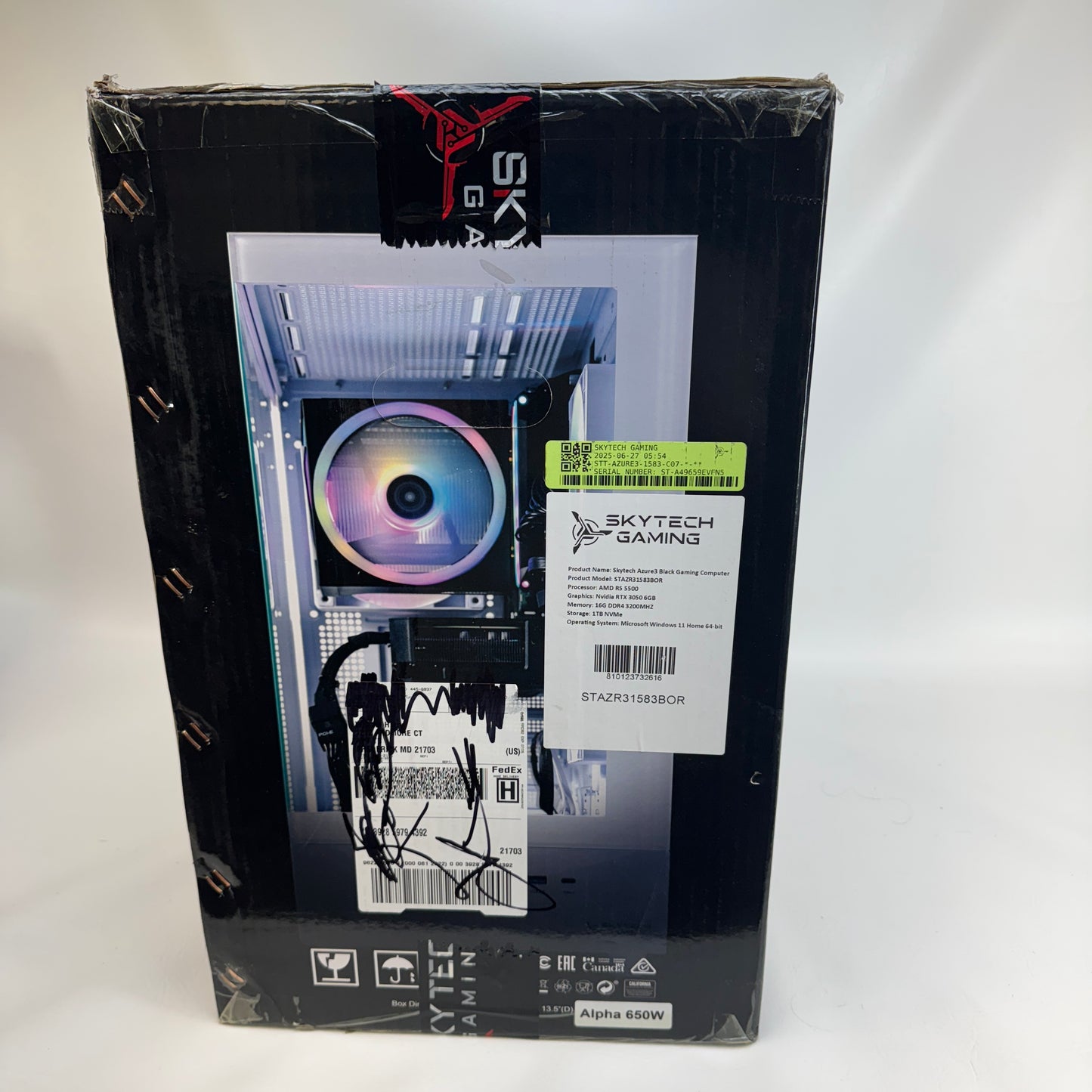Skytech Azure3 Ryzen 5 5500 3.60GHz 16GB RAM 1TB SSD Nvidia GeForce RTX 3050