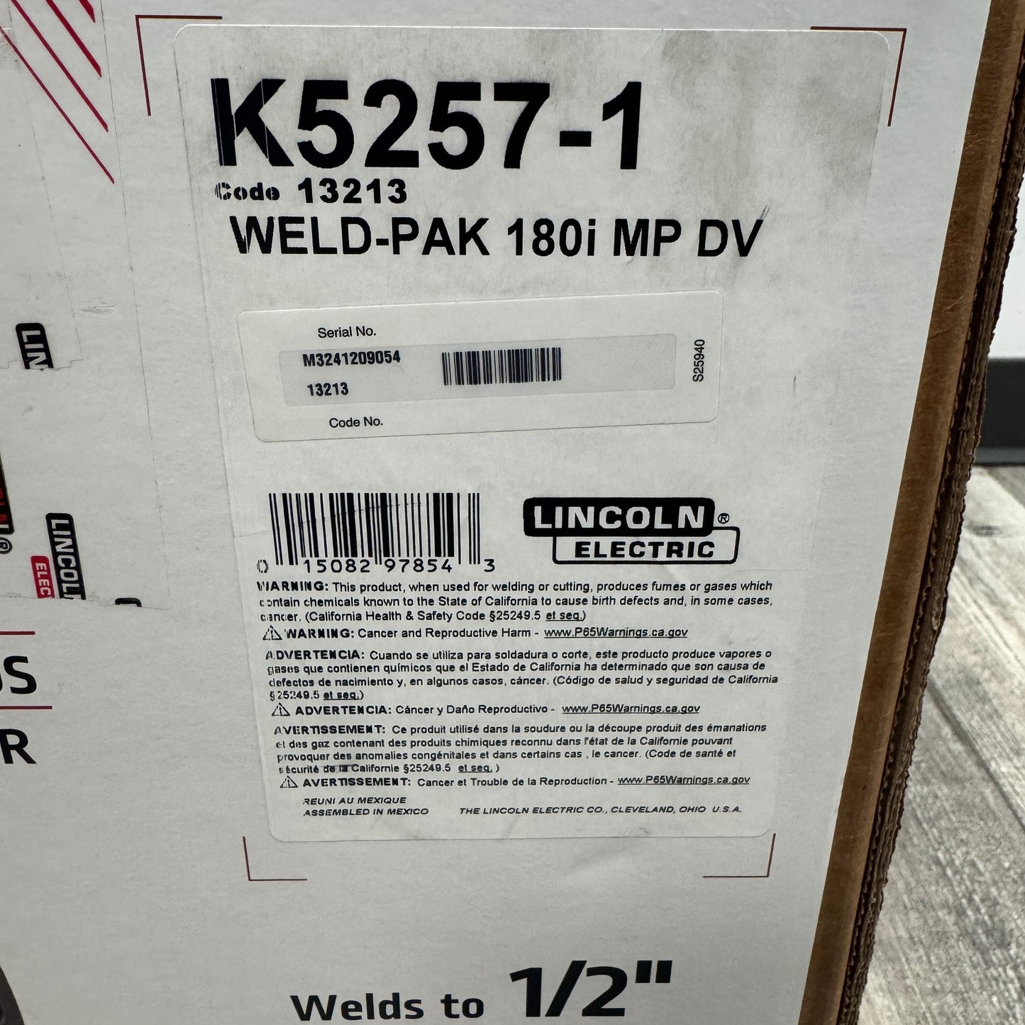 New Lincoln Electric 180i MP DV Weld-Pak Weld-Pak Multi-Process Wielder K5257-1