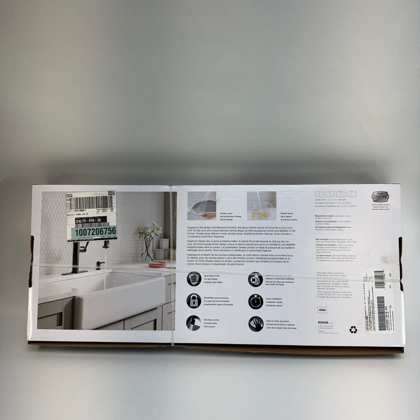 New Kohler Sous Faucet R10651-SD-BL