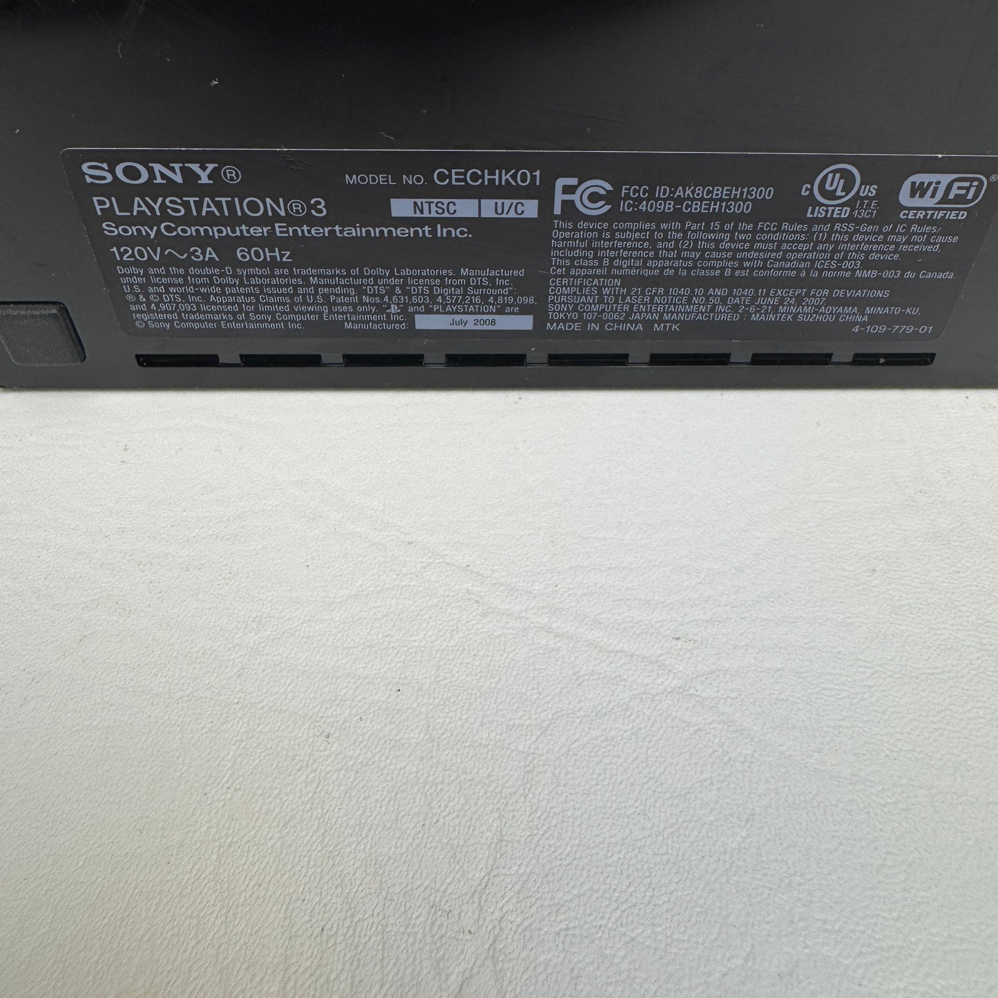 Sony PlayStation 3 Fat PS3 80GB NO VISIBLE SERIAL + Nothing else included