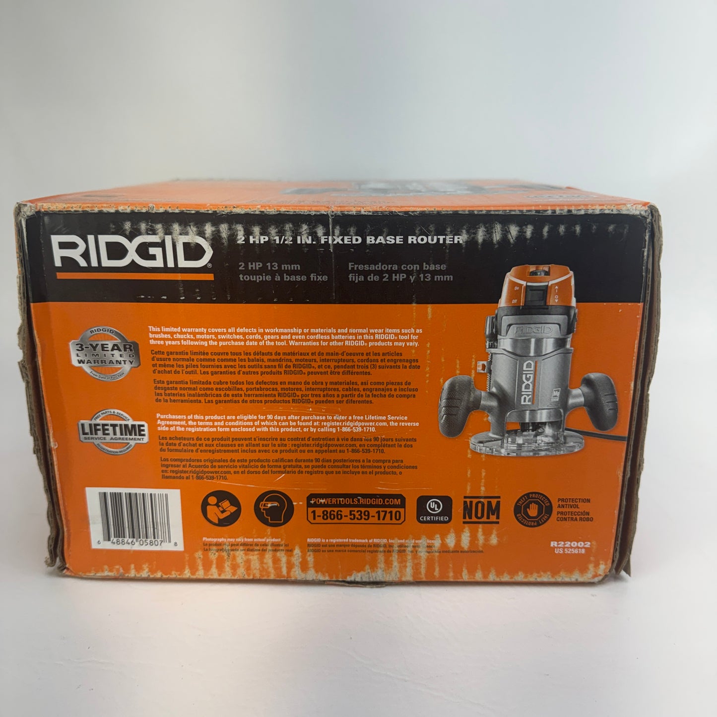 New Ridgid R22002 2 HP 1/2 In. Fixed Based Router