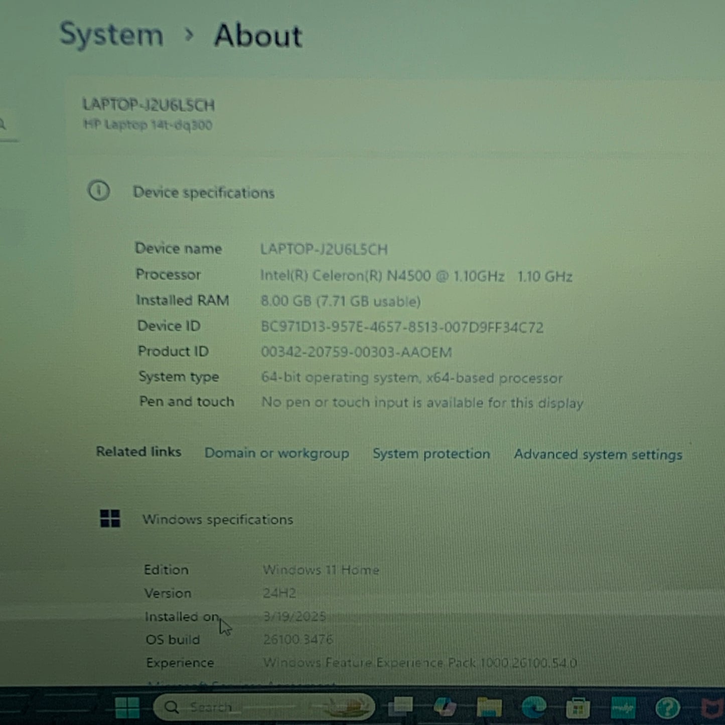 HP Laptop 14-DQ300 14" Celeron N4500 1.1GHz 8GB RAM 128GB SSD