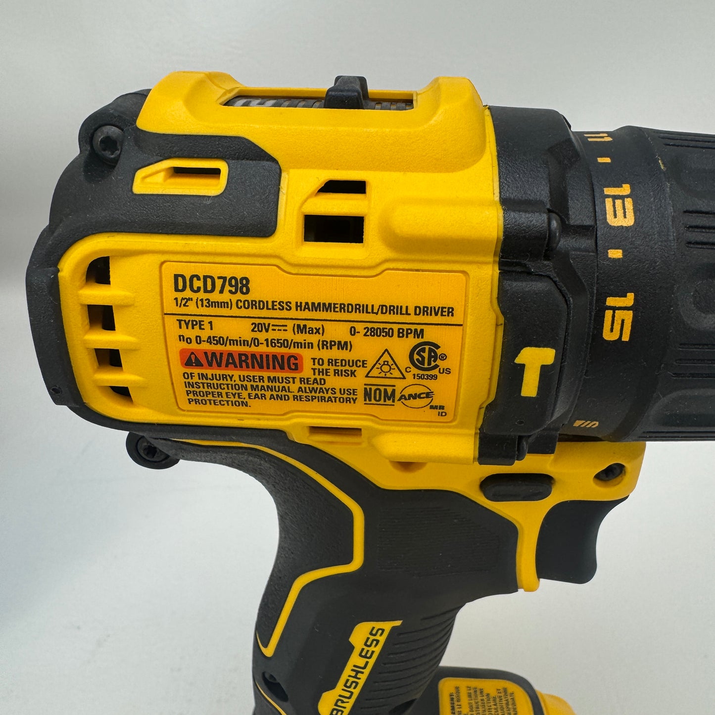 DeWalt DCD798D1 20V 1/2" (13mm) Cordless Drill Driver