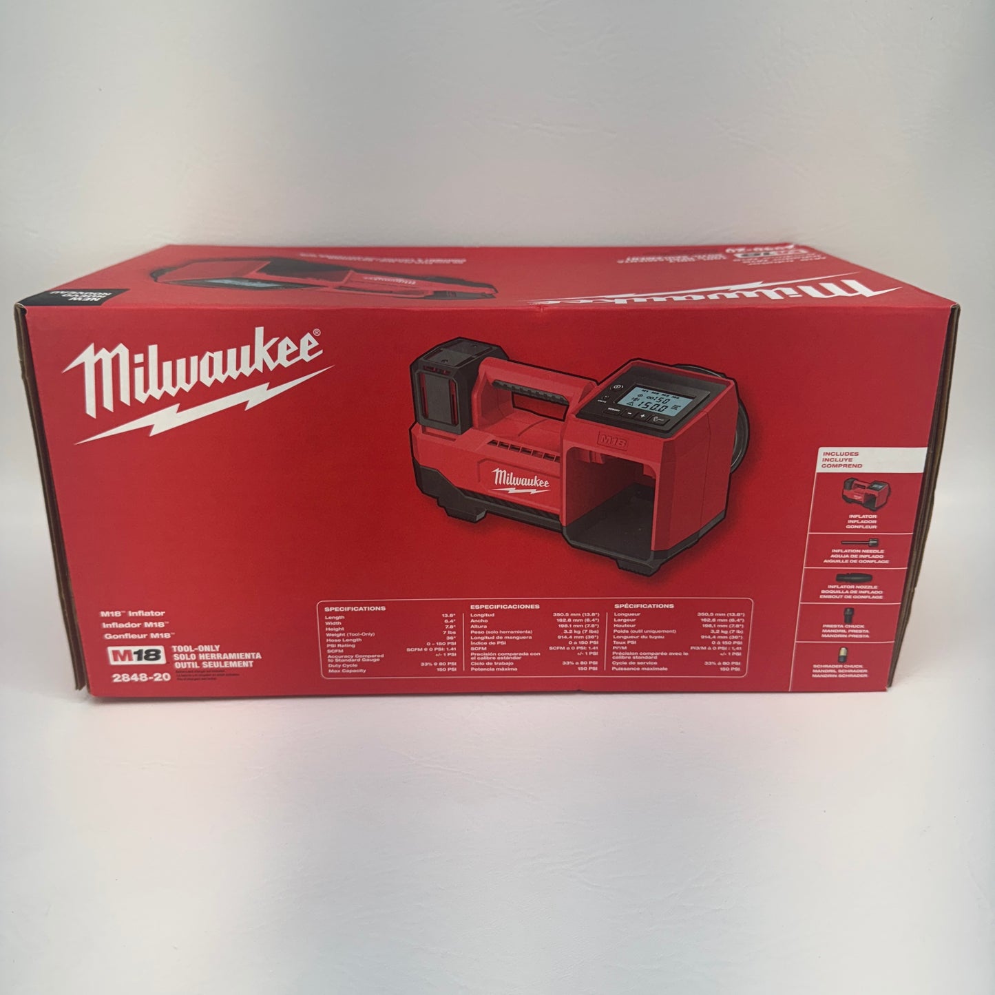 New Milwaukee 2848-20 M18 18V Tire Inflator