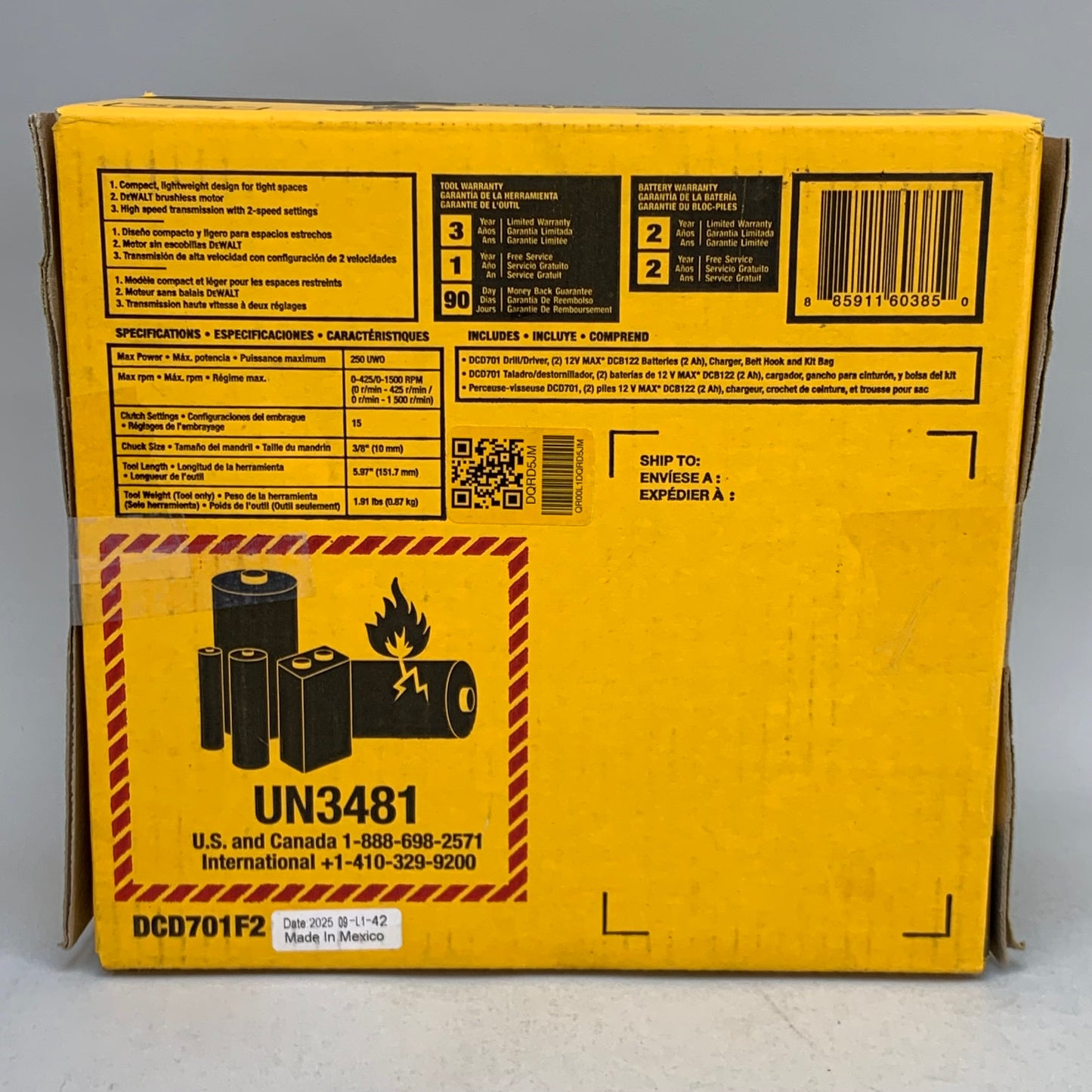 New DeWalt DCD701F2 12V Max 3/8" Drill / Driver Kit