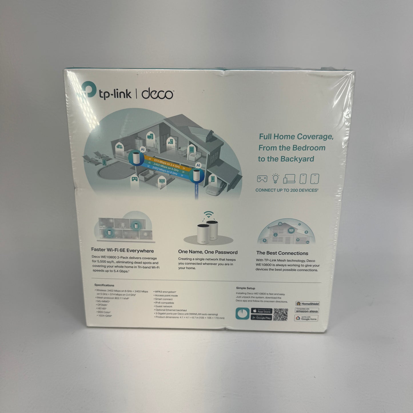New TP-Link Deco WE10800 Tri Band WiFi 6E AXE5400 Mesh WiFi Router