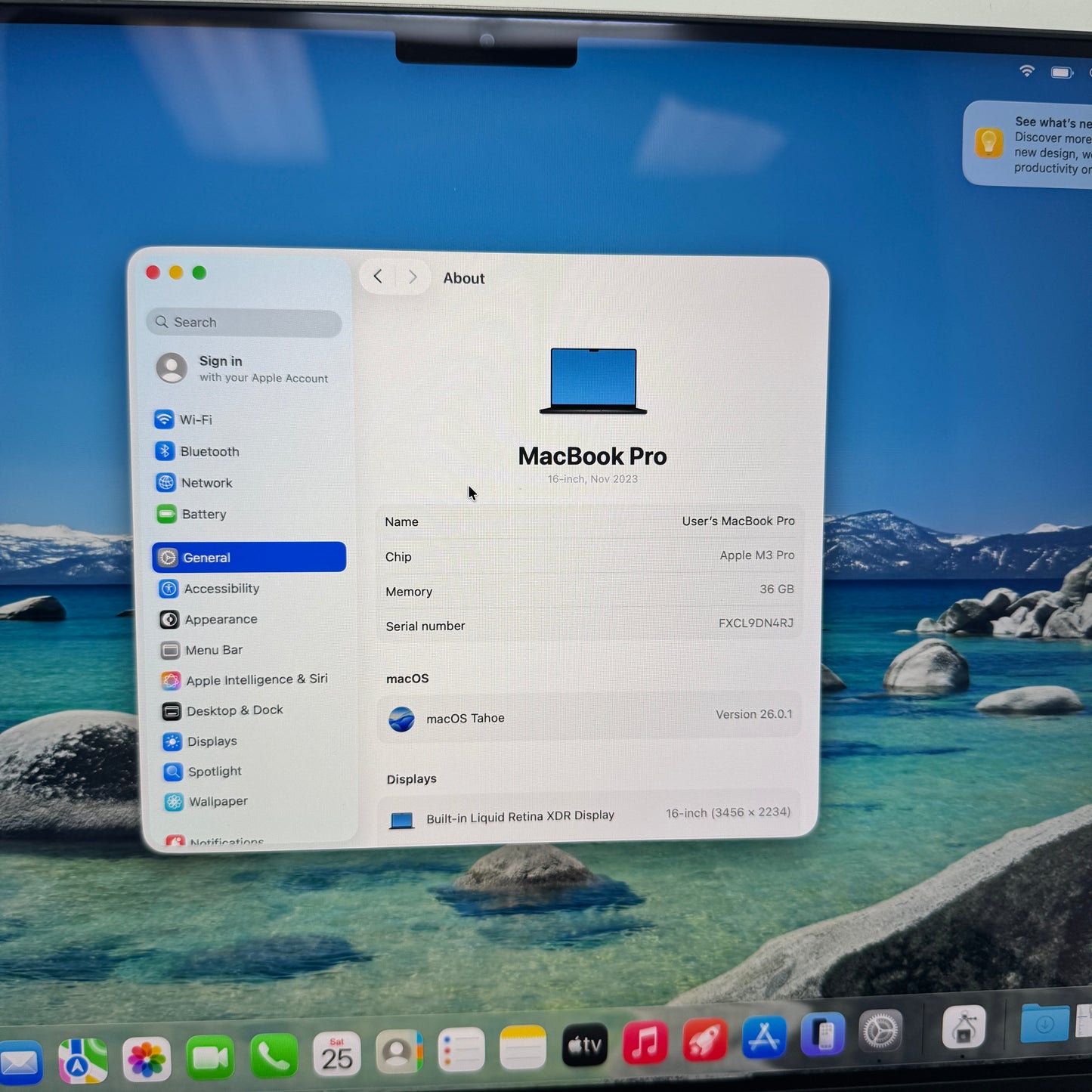 2023 Apple MacBook Pro 16" M3 Pro 18C GPU 4.0GHz 36GB RAM 512GB SSD 5RW23LL/A