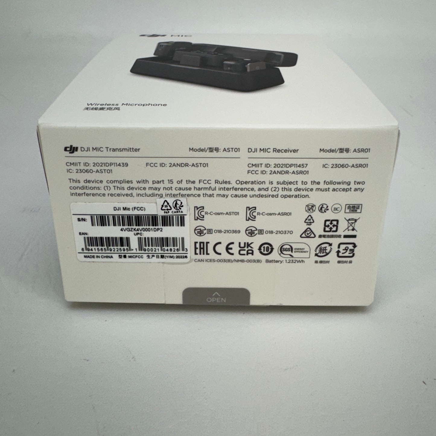 DJI Mic Transmitter ASR01 Wireless Microphone ASTO1, ASR01