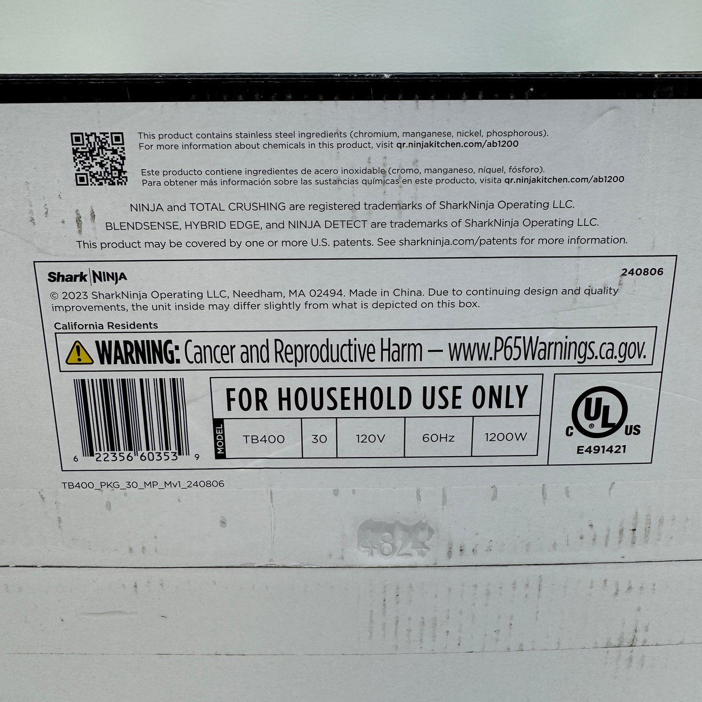 New Ninja Detect Kitchen System Power Blender + Processor Blender TB400