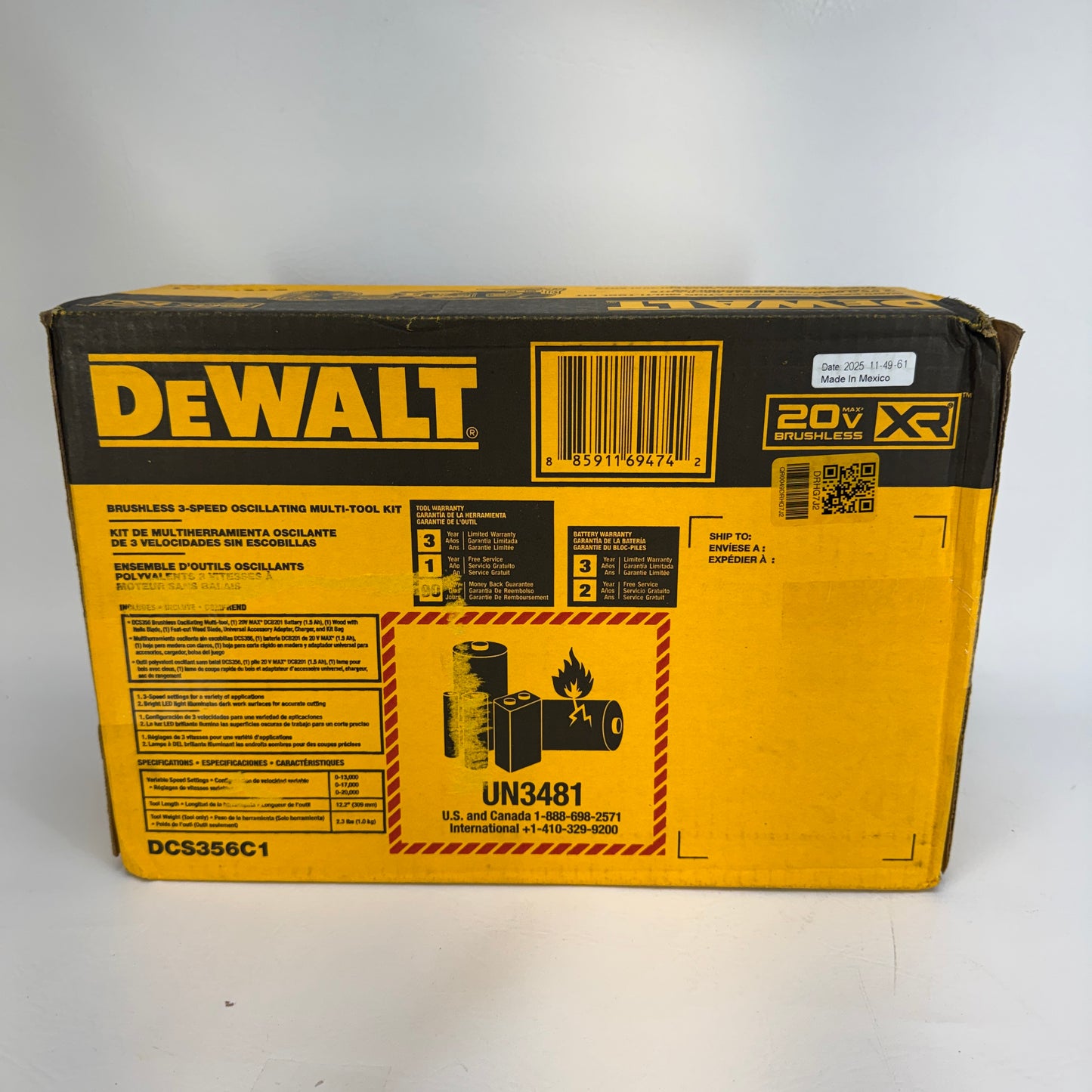 New DeWalt DCS356C1 20V MAX Cordless Oscillating Multi-Tool XR