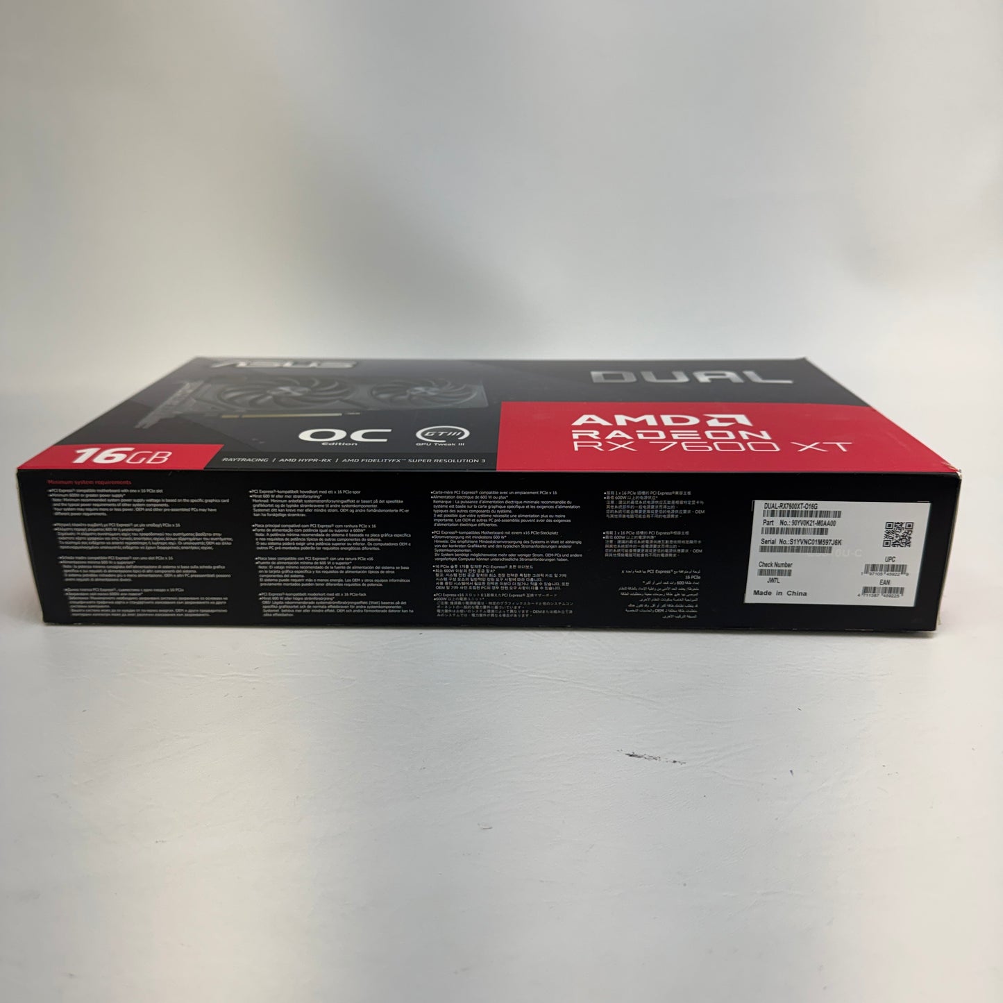 Asus Radeon RX 7600 XT 16GB GDDR6 Graphics Card DUAL-RX7600XT-016G