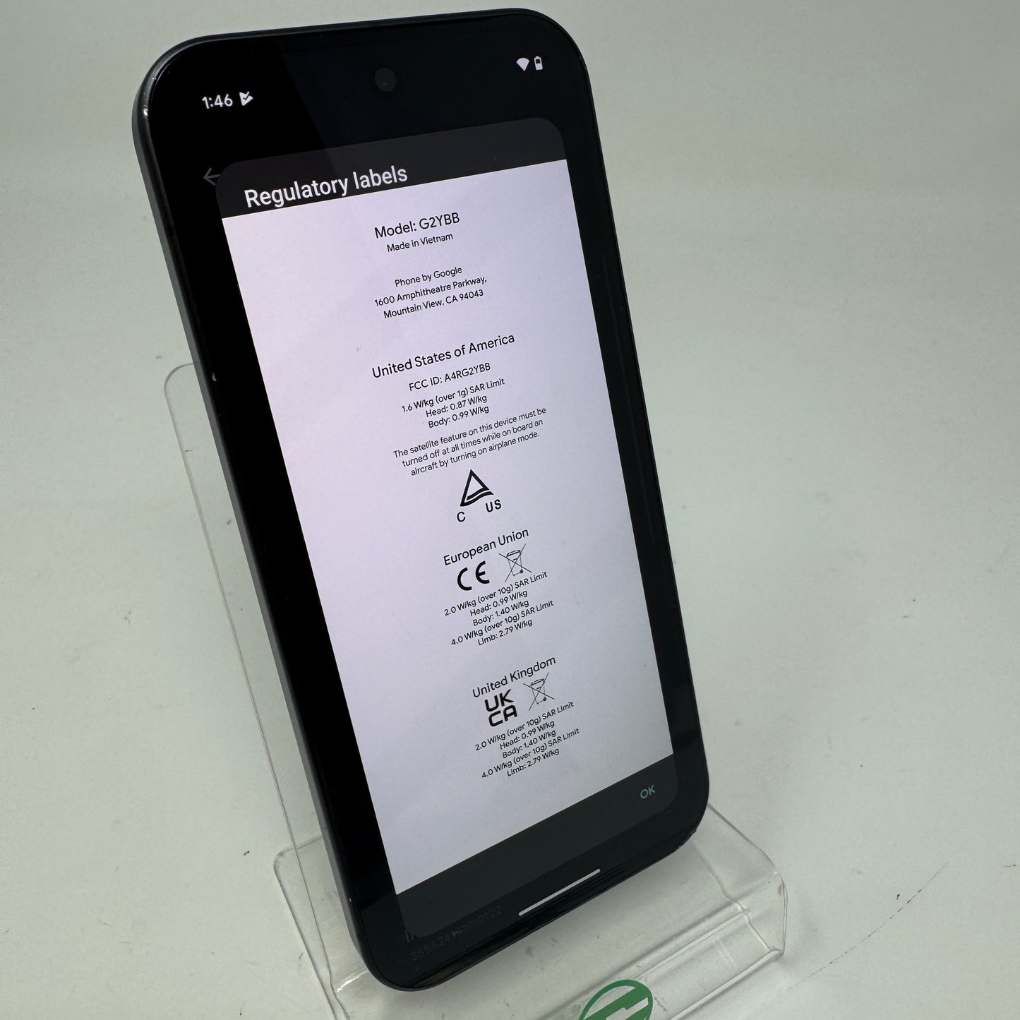 Unlocked Google Pixel 9 128GB Charcoal G2YBB