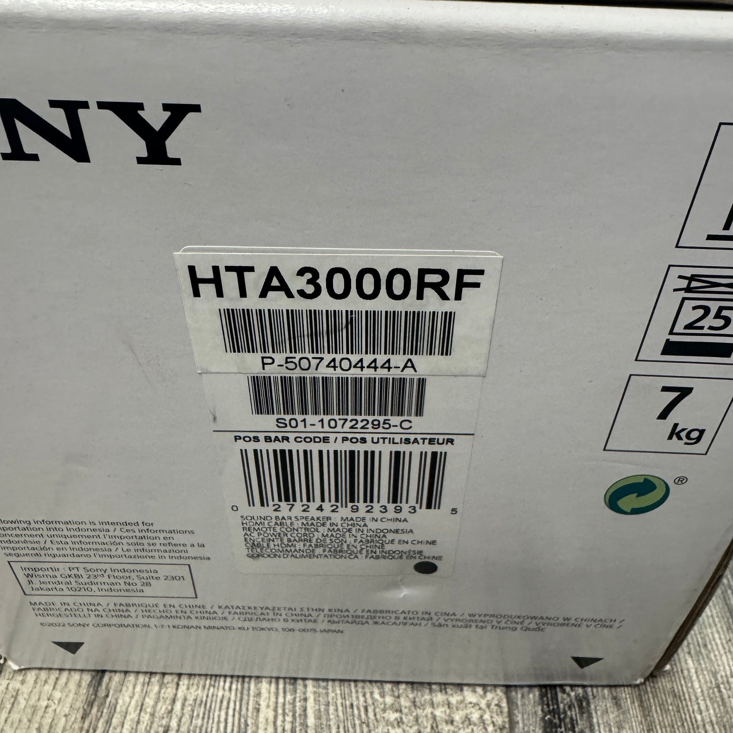 New Sony A3000 Smart Soundbar Black HT-A3000