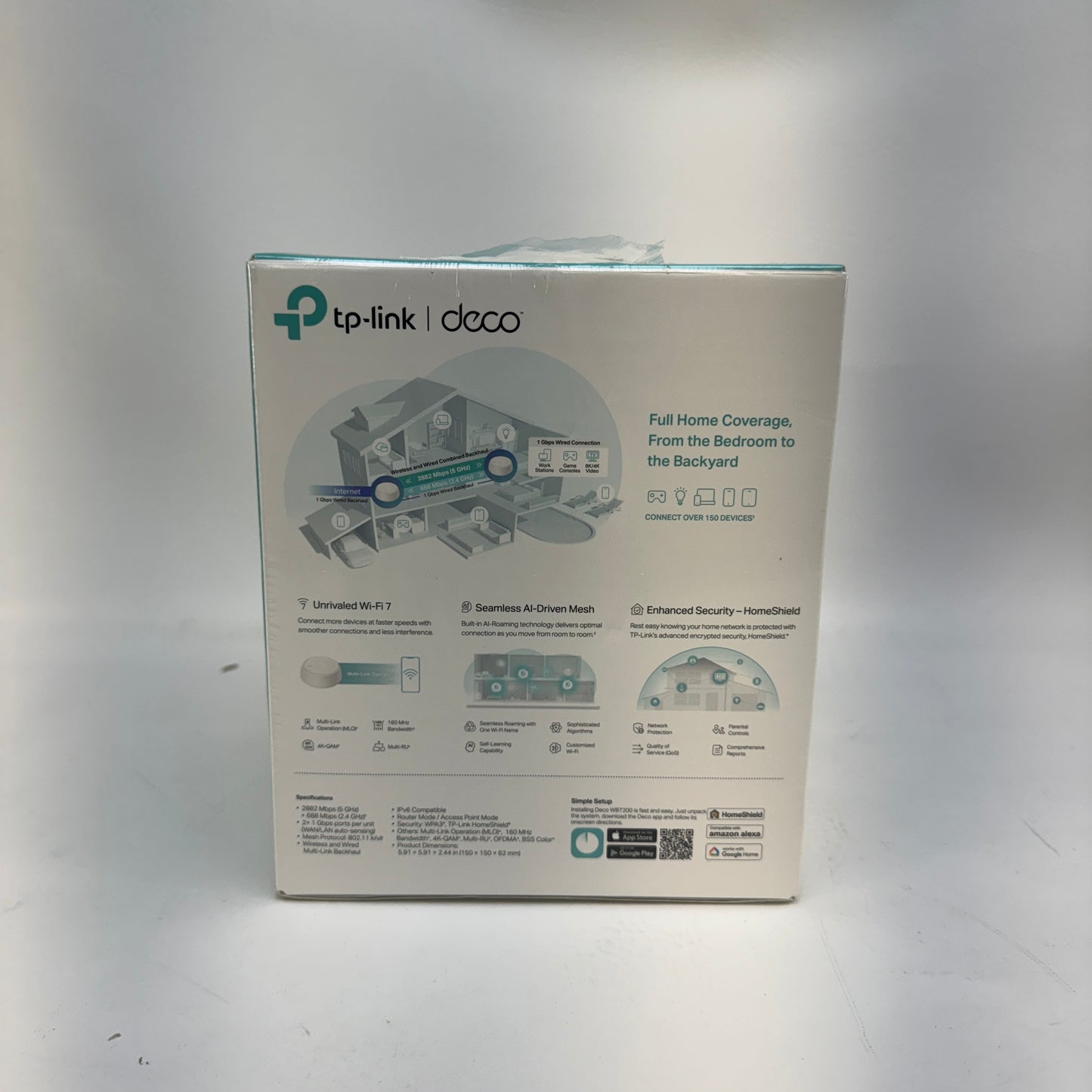 New TP-Link Deco WB7200 Dual Band WiFi 7 BE3600 Mesh WiFi Router