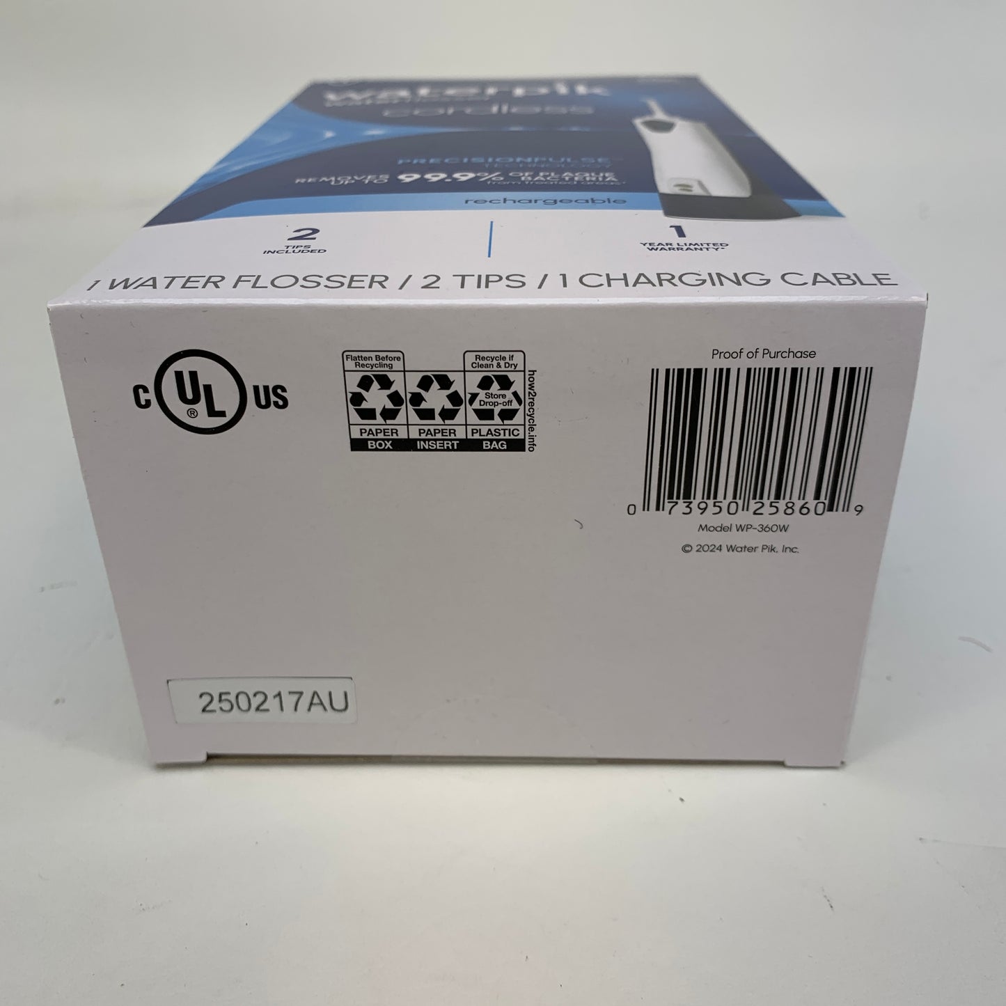 New Waterpik Water Flosser Precision Pulse Cordless