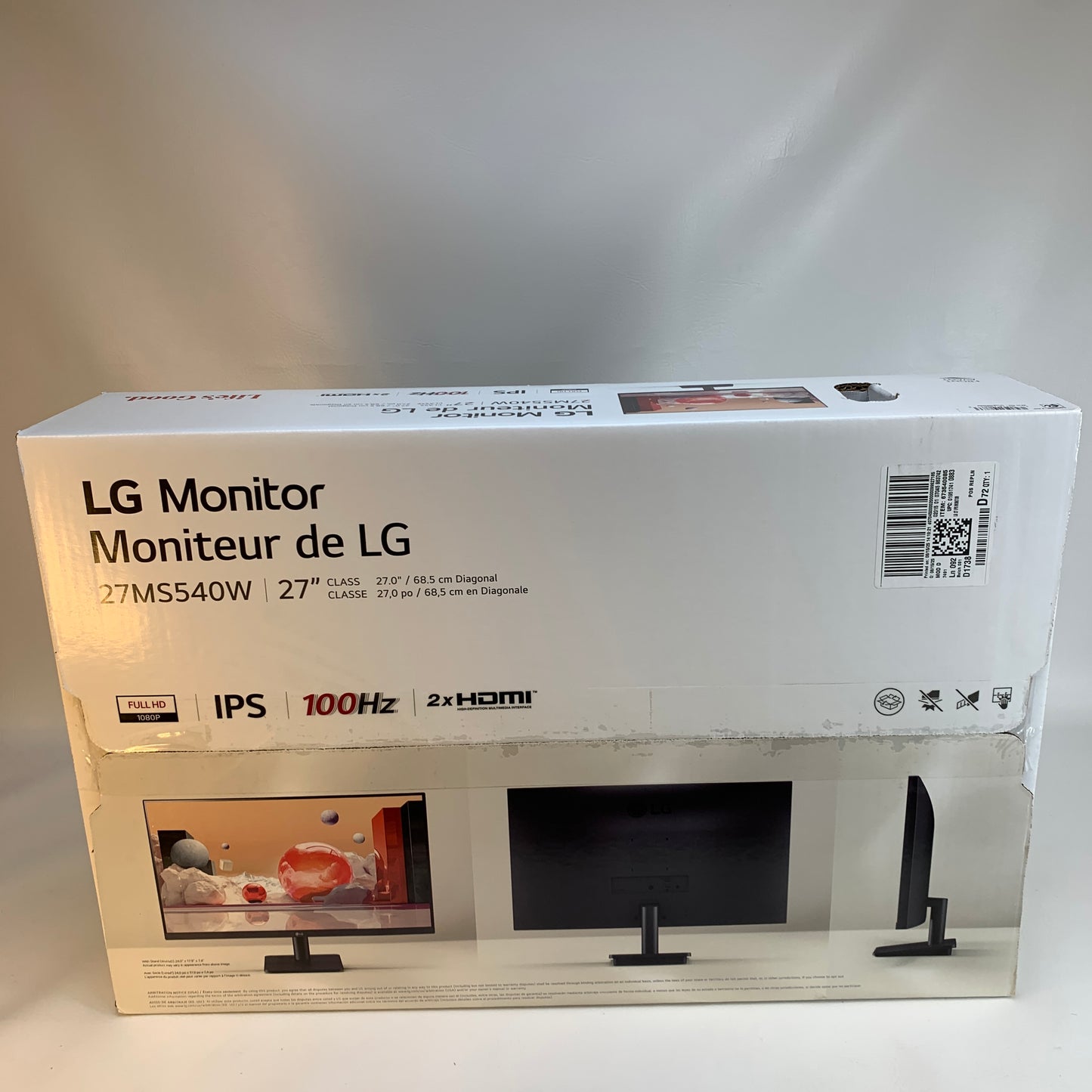 New LG 27" 27MS540W IPS LED IPS 100Hz Display Monitor