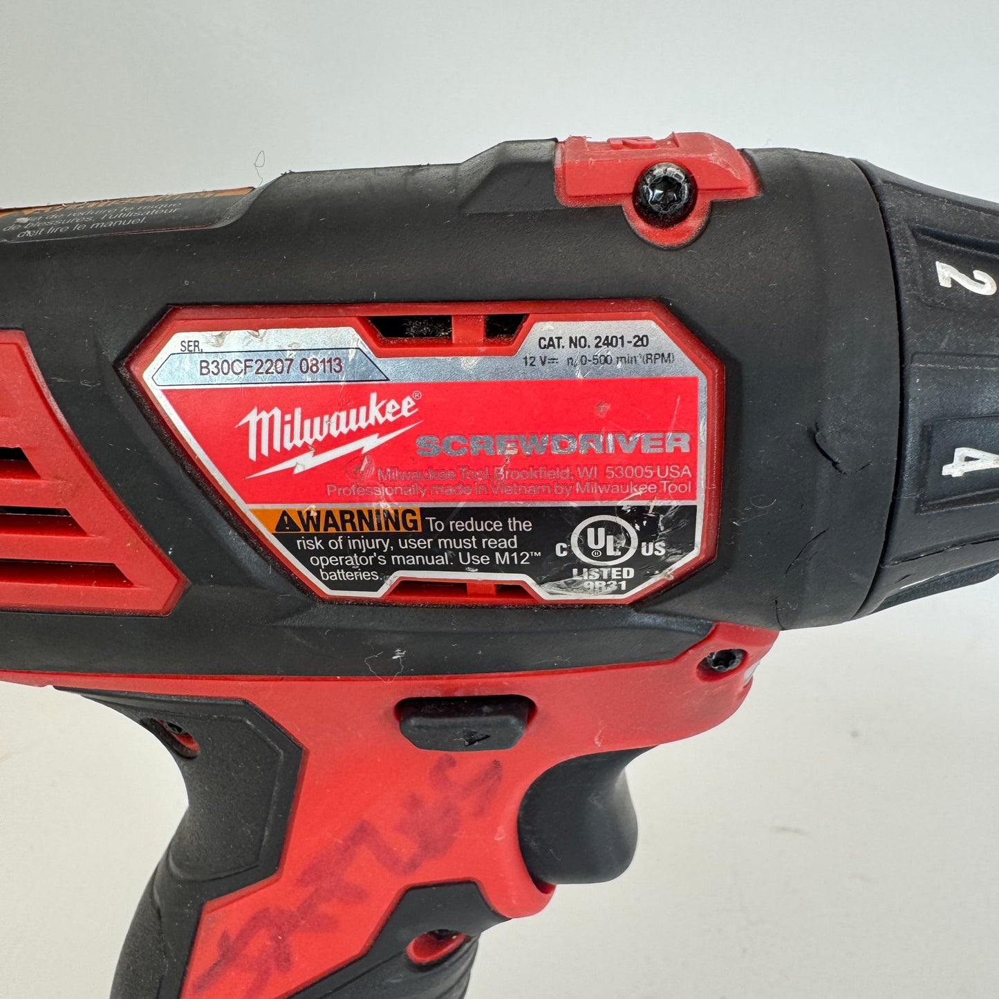 Milwaukee 2401-20 M12 12V Cordless Drill