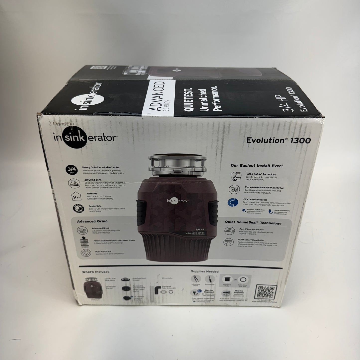 New Insinkerator 3/4 HP Evolution 1300 Food Waste Disposer