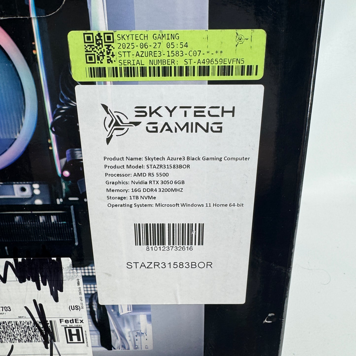 Skytech Azure3 Ryzen 5 5500 3.60GHz 16GB RAM 1TB SSD Nvidia GeForce RTX 3050