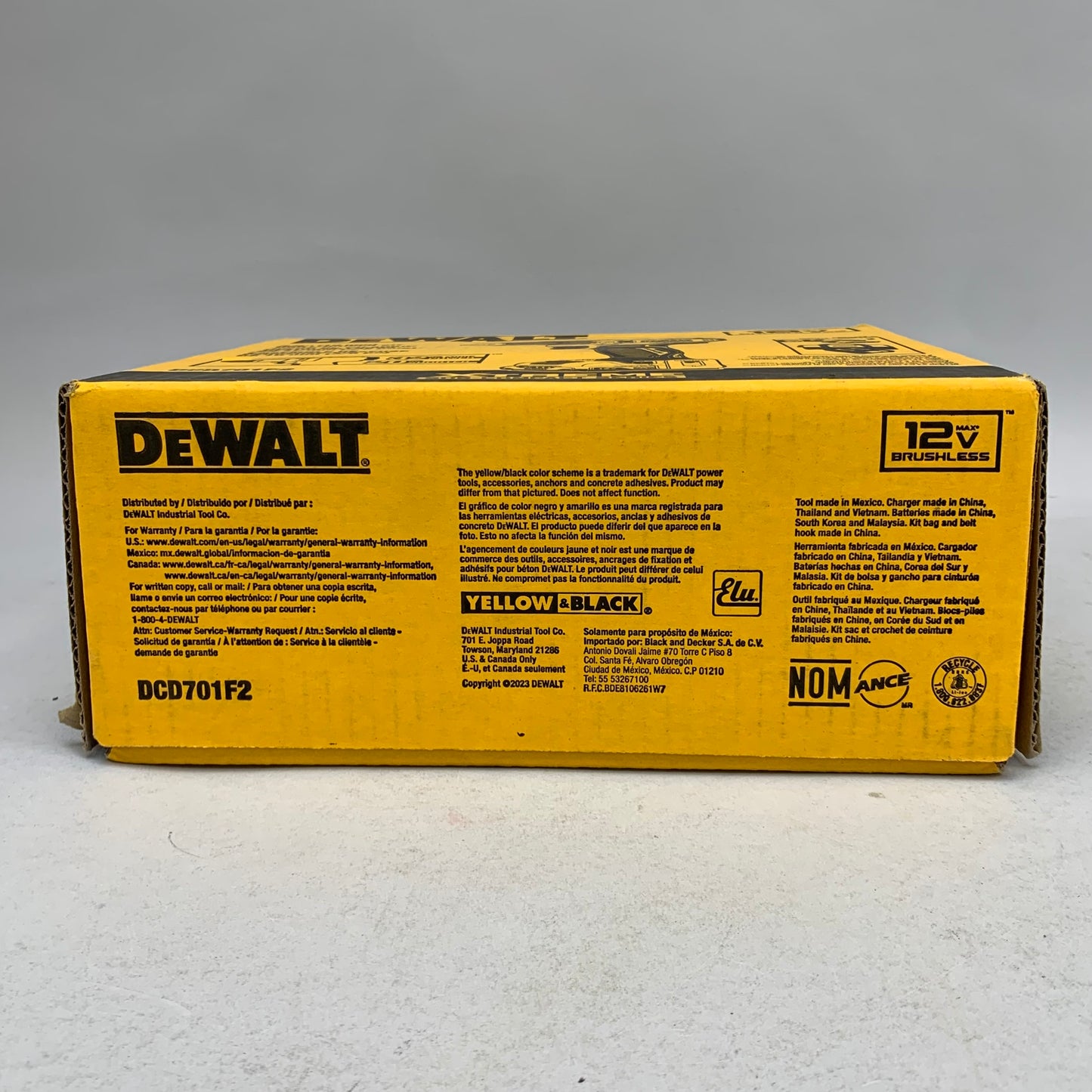 New DeWalt DCD701F2 12V Max 3/8" Drill / Driver Kit