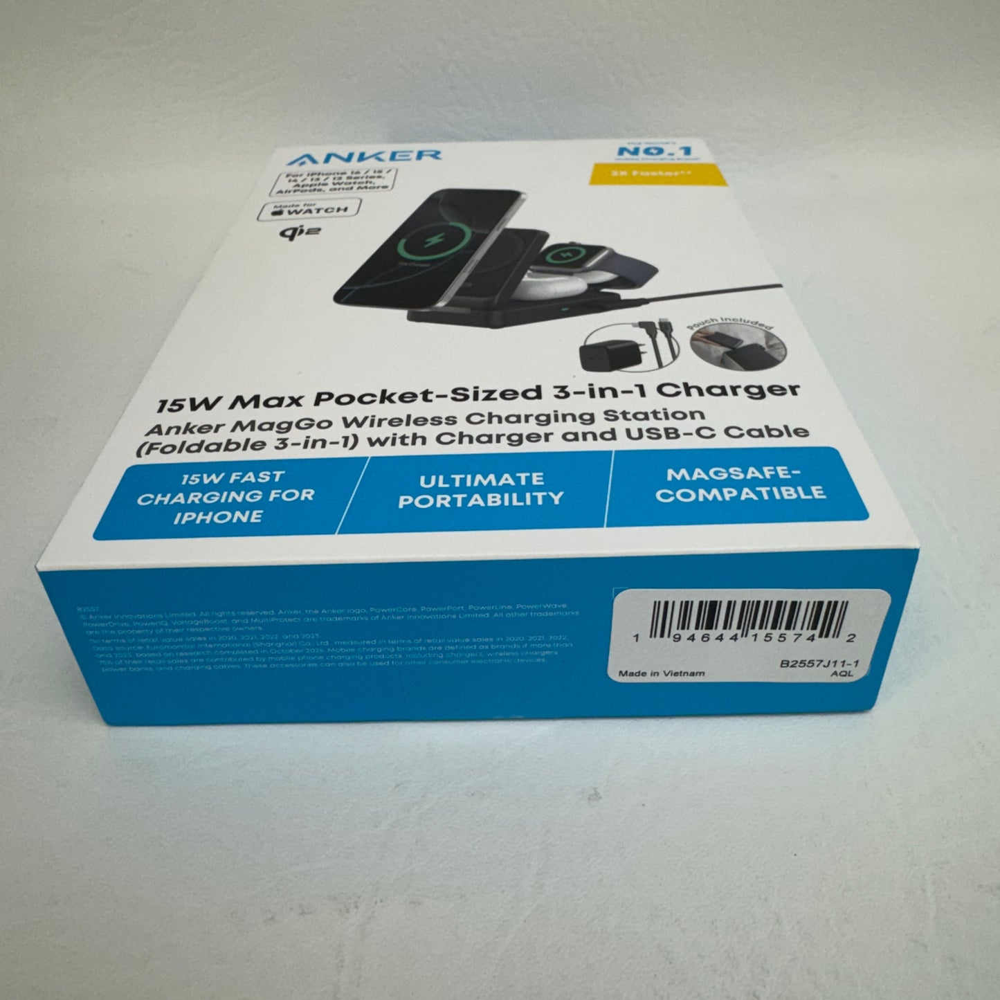 New Anker 3-in-1 Cube with Magsafe Wireless Charger Station B2575J11-1