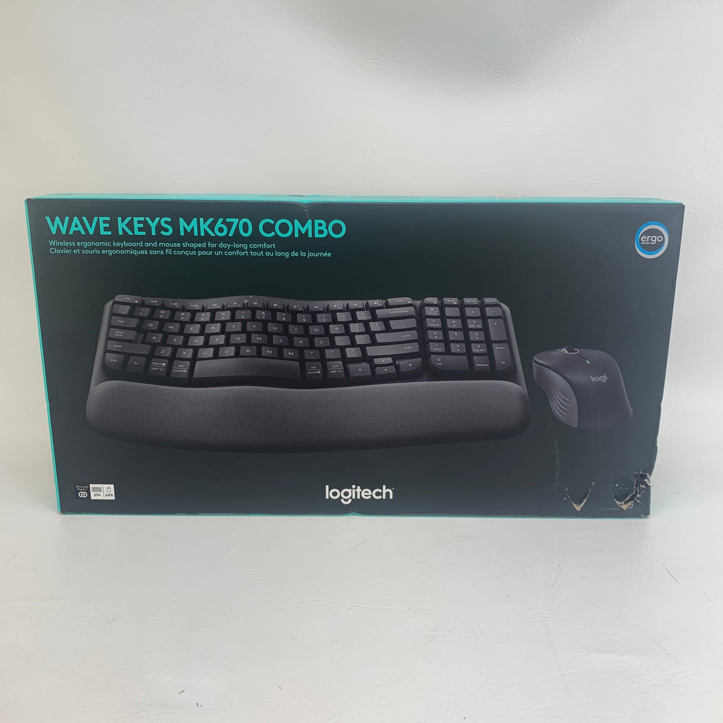 New Logitech Wave Keys MK670 Combo Keyboard and Mouse Combo