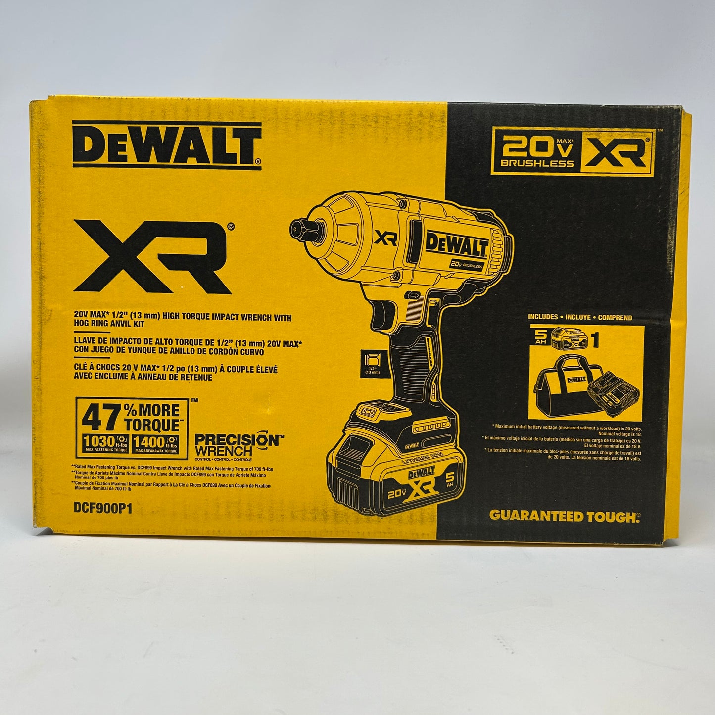 New DeWalt DCF900P1 20V MAX XR 1/2" High Torque Impact Wrench Hog Ring Anvil Kit