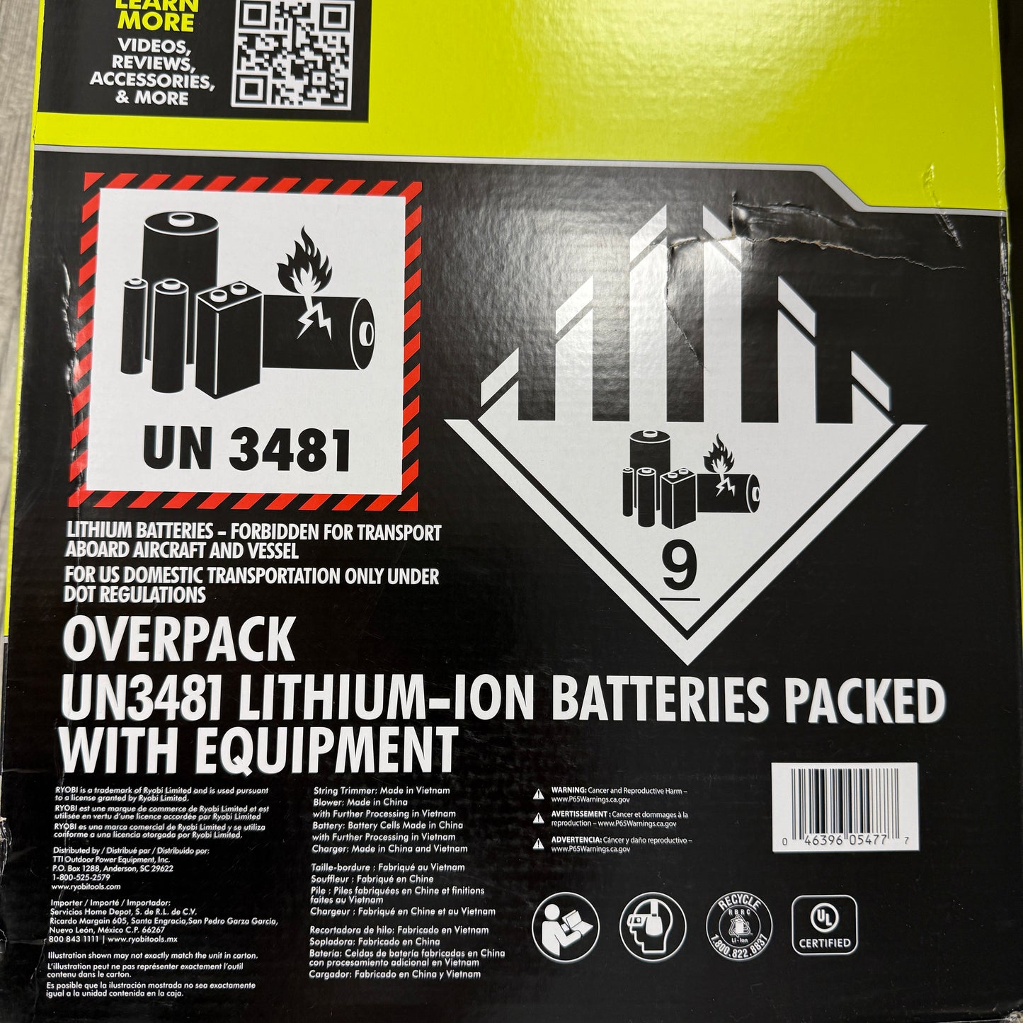New Ryobi RY40HPCK201K 40V Cordless Leaf Blower and Trimmer