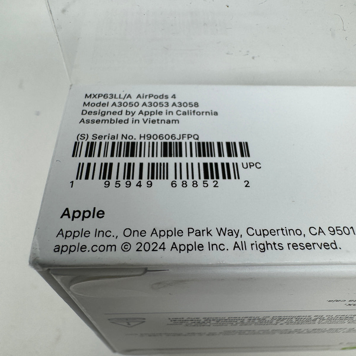 New Apple AirPods 4th Gen With Charging Case MXP63LL/A