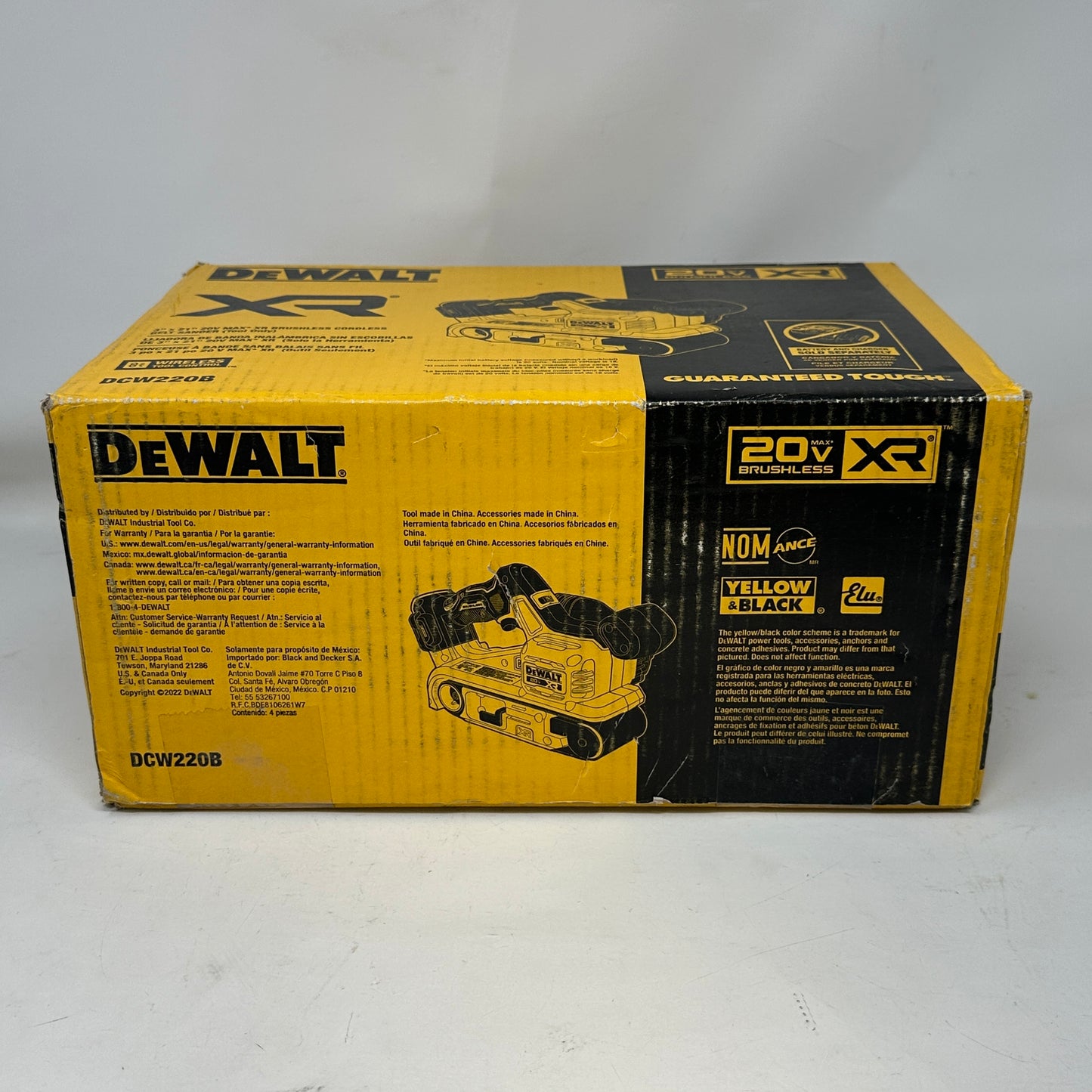 New DeWalt DCW220B 20V MAX XR Cordless Brushless Belt Sander Bare Tool