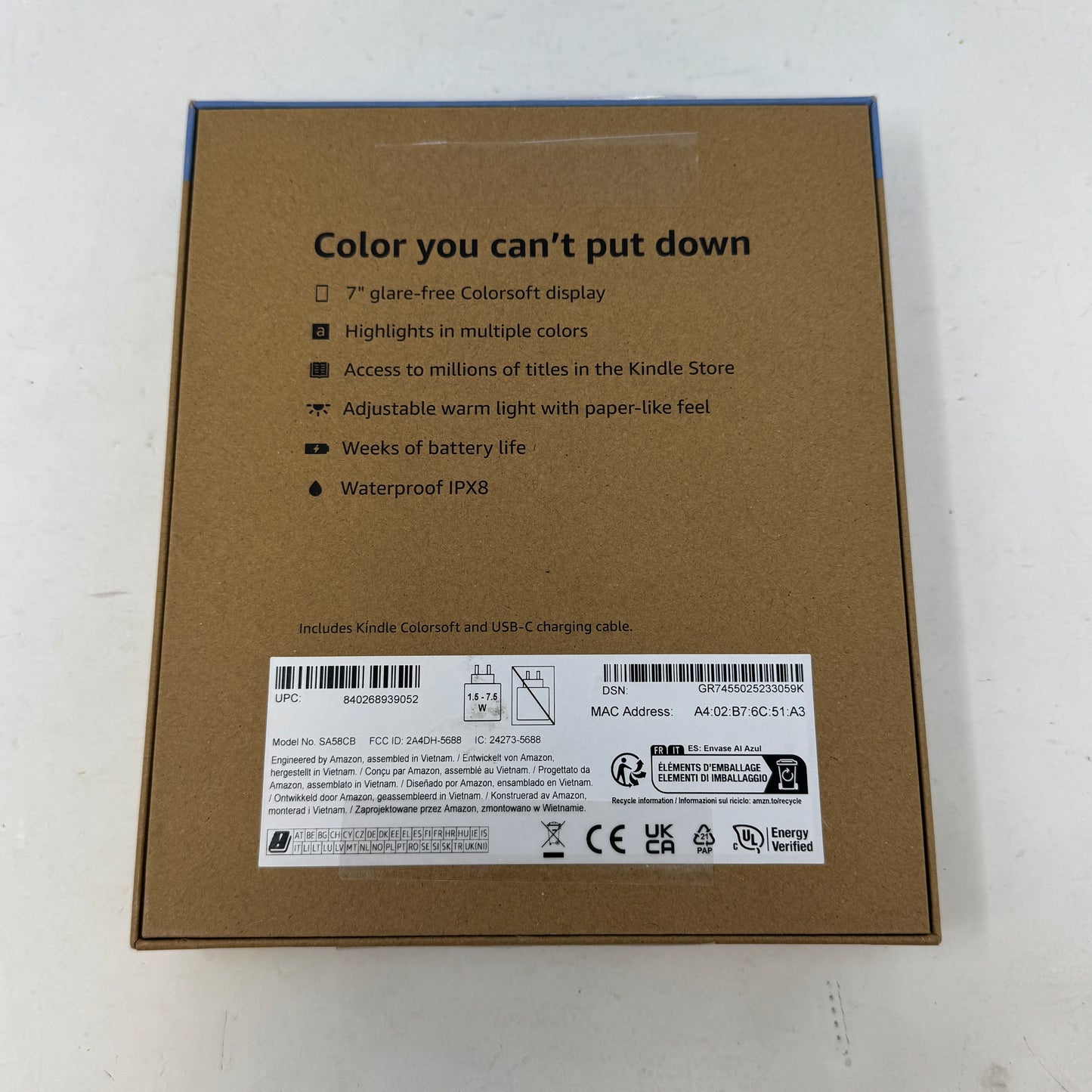 Kindle Colorsoft Signature Edition 16GB SA58CB Wireless Charge eBook Reader