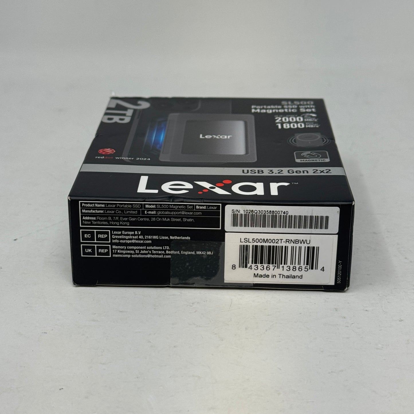 New Lexar Portable SL500 2TB USB 3.2 Gen 2x2 SSD LSL500M002T-RNBWU