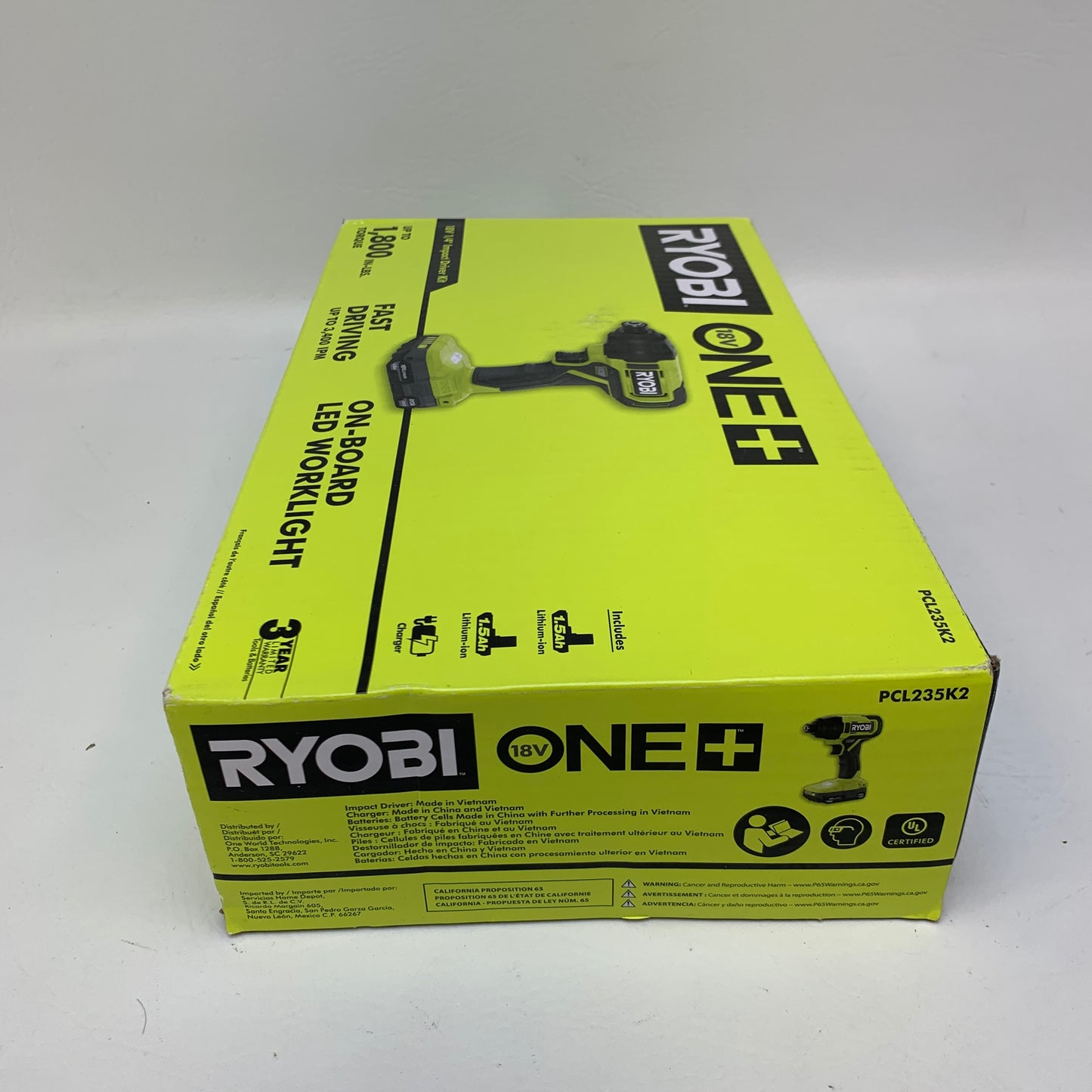 New Ryobi PCL235K2 18V ONE+ Cordless 1/4 inch Impact Driver Kit