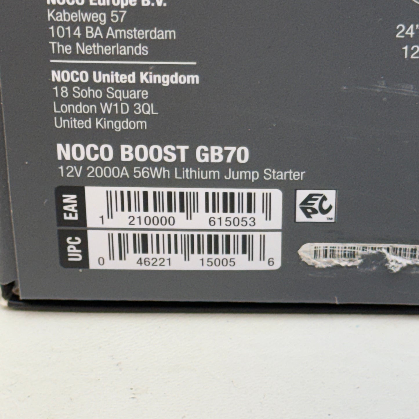 New Noco Boost HD 2000A Lithium Jump Starter GB70