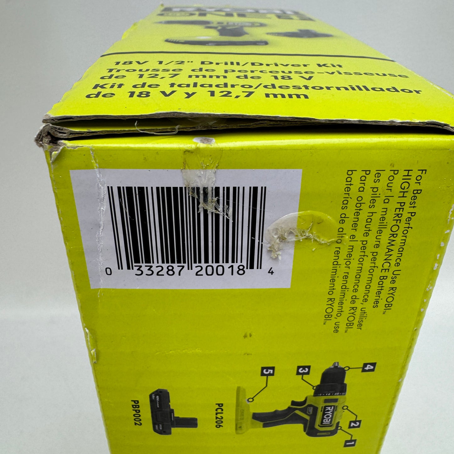 New Ryobi PCL206K2 18V ONE+ Cordless 1/2" Drill/Driver Kit