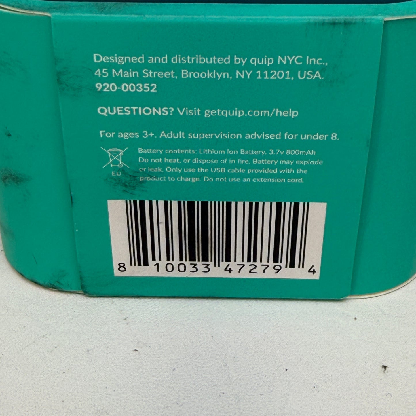 New Quip Ultra Lite Electric Toothbrush 920-00352