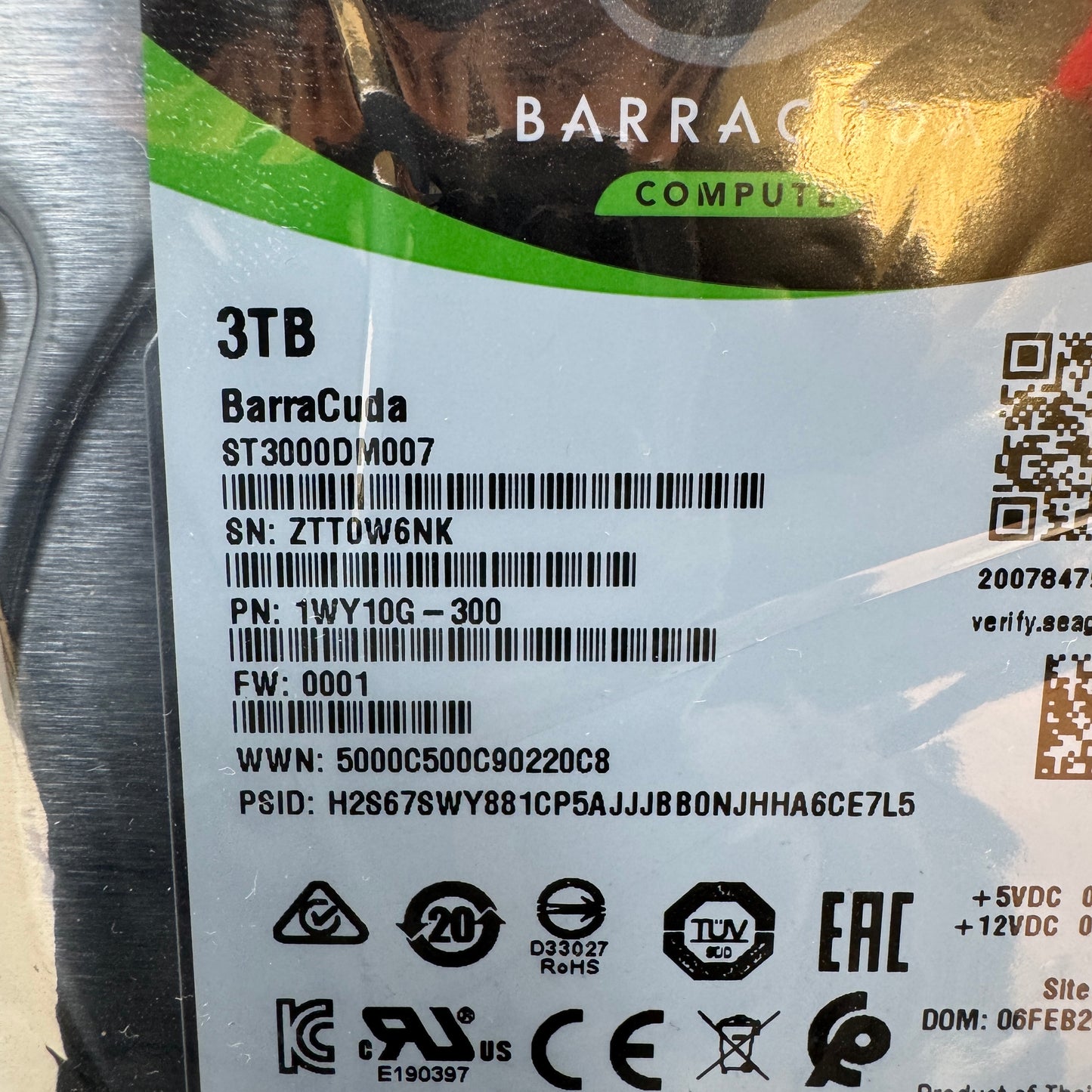 New Seagate 3TB BarraCuda Internal Desktop PC HDD 3.5" SATA III ST3000DM007