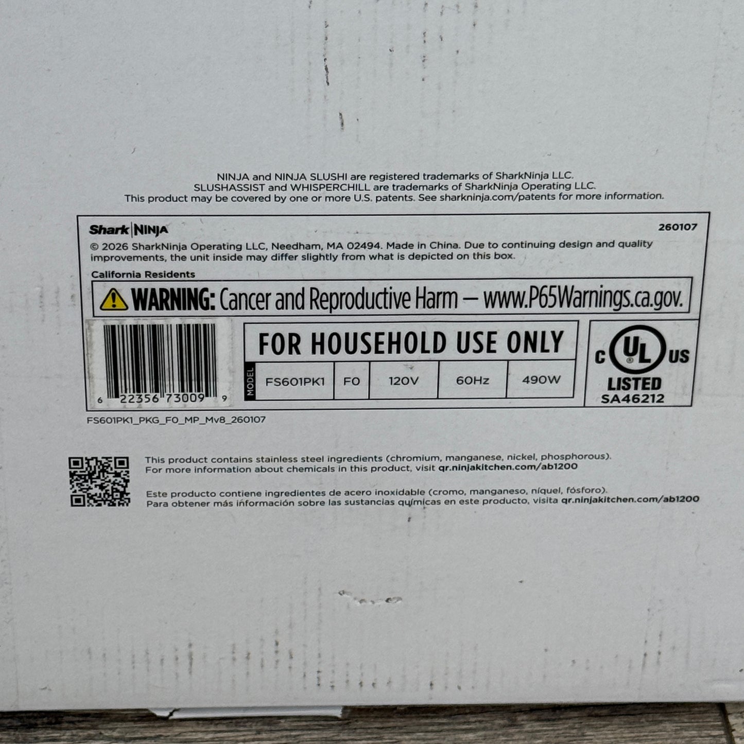New Ninja Slushi XL Frozen Drink Maker FS601PK1