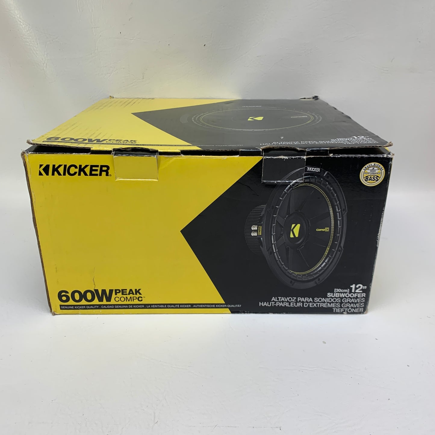 Kicker 44CWCS124 CompC 12 600 Watt 4 Ohm Single Voice Coil Car Audio Subwoofer