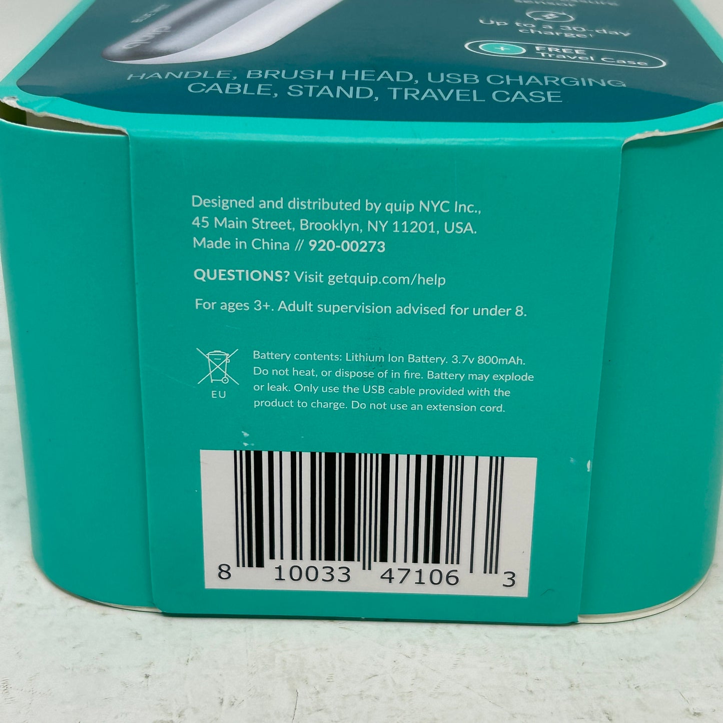 New Quip 360 Oscillating Electric Toothbrush Rechargeable White