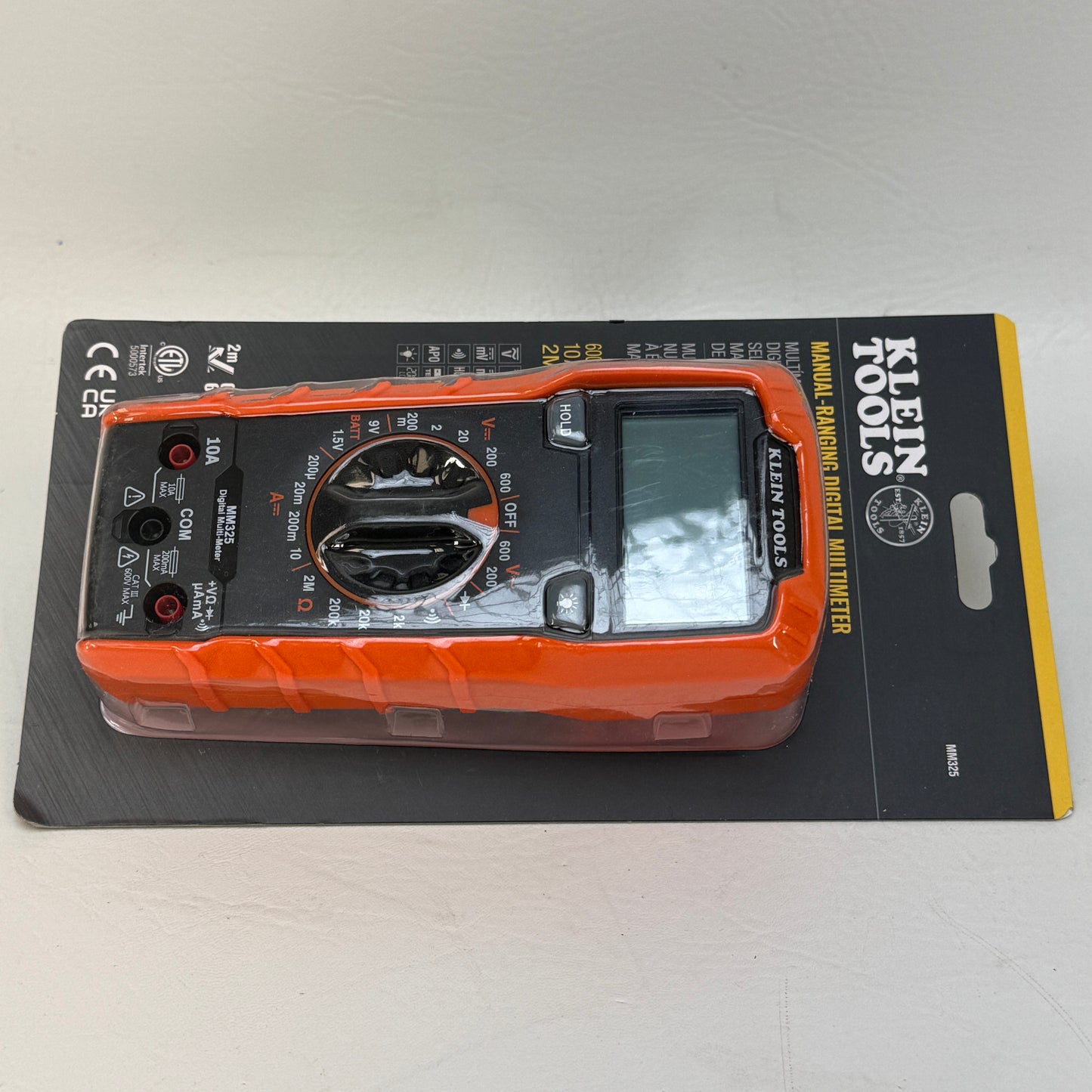 New Klein Tools MM325 Digital Multimeter Manual-Ranging 600V AC/DC