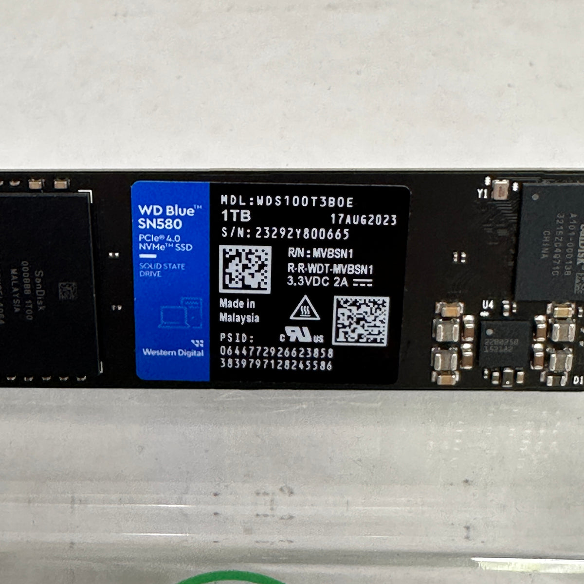 Western Digital WD M.2 2280 SN580 1TB PCIe 4.0 x4 SSD WDS100T3B0E